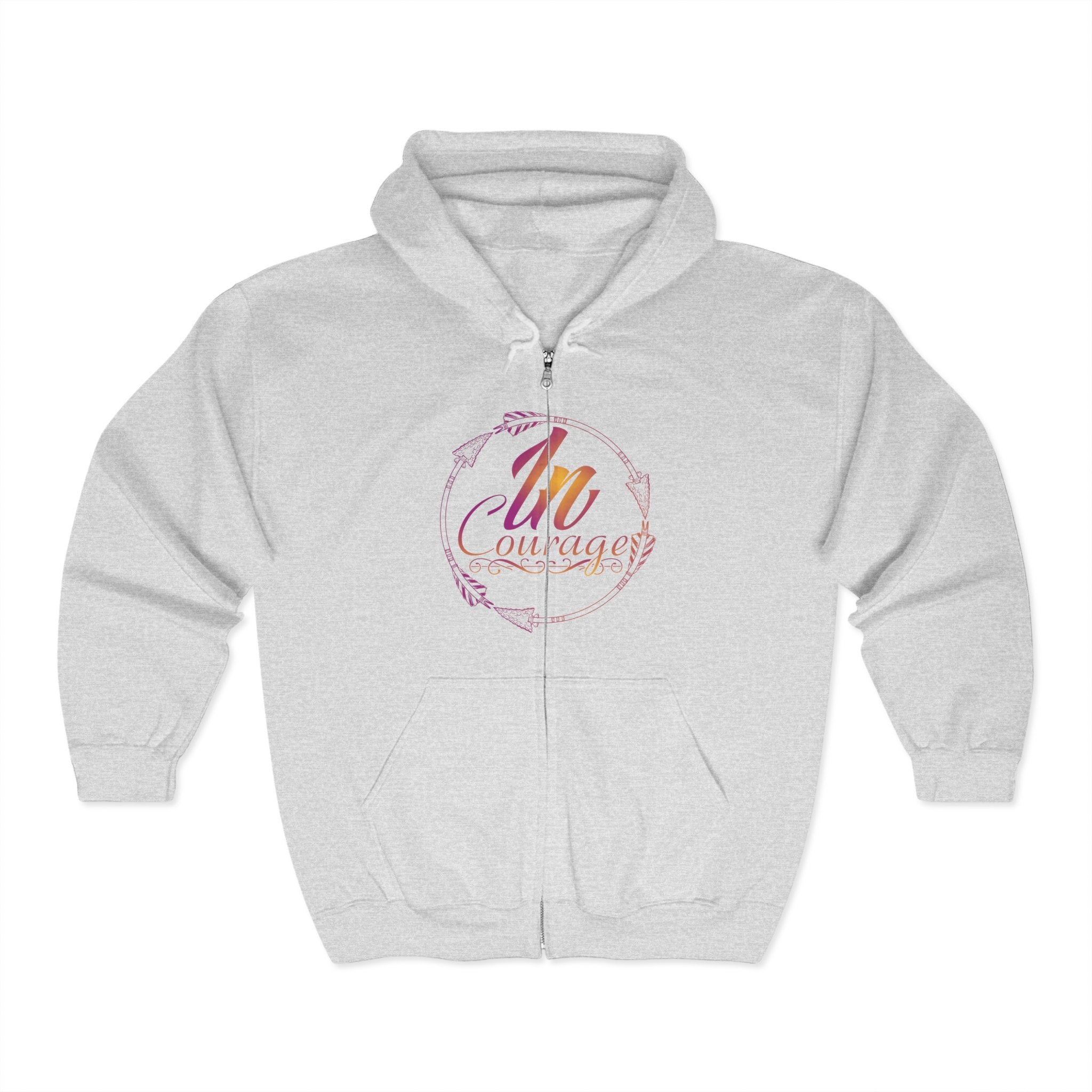 Courage Full Zip Hoodie - Unisex Heavy Blend Sweatshirt