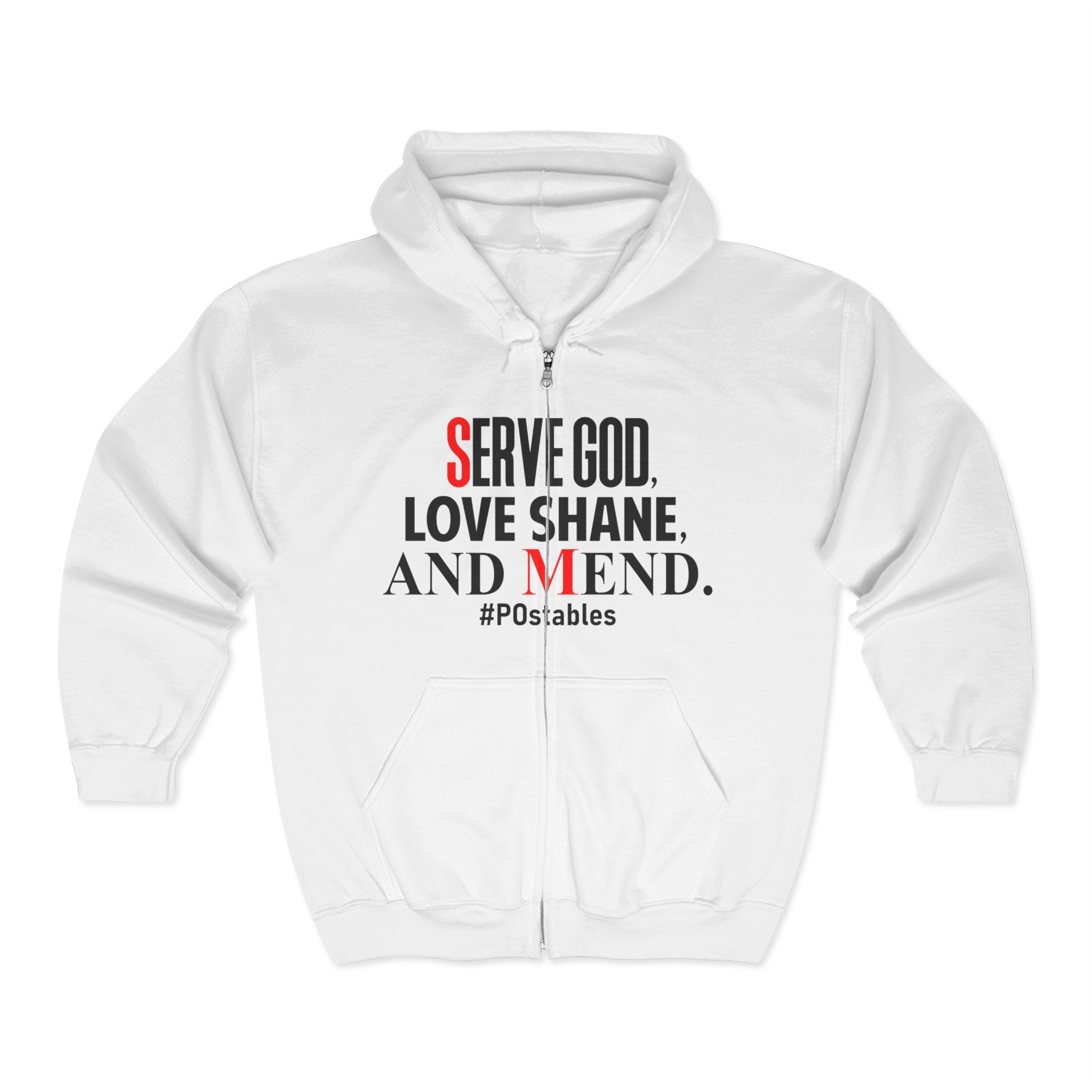 Serve God, Love Shane, and Mend Unisex Zip Hoodie