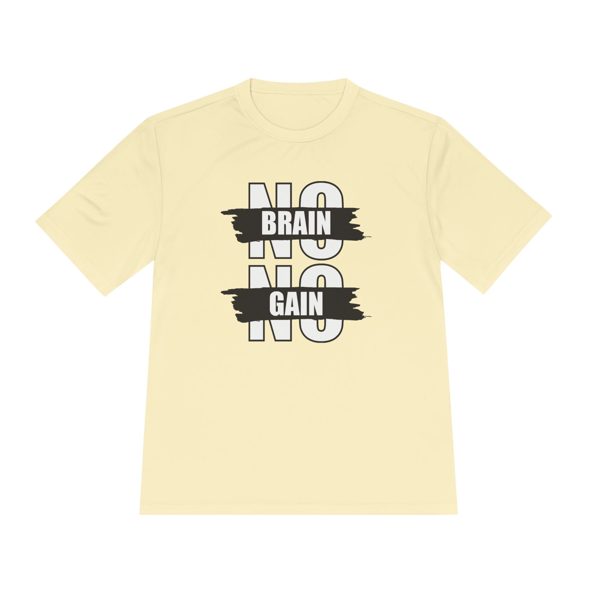 Motivational Unisex Moisture Wicking Tee - "No Brain No Gain"