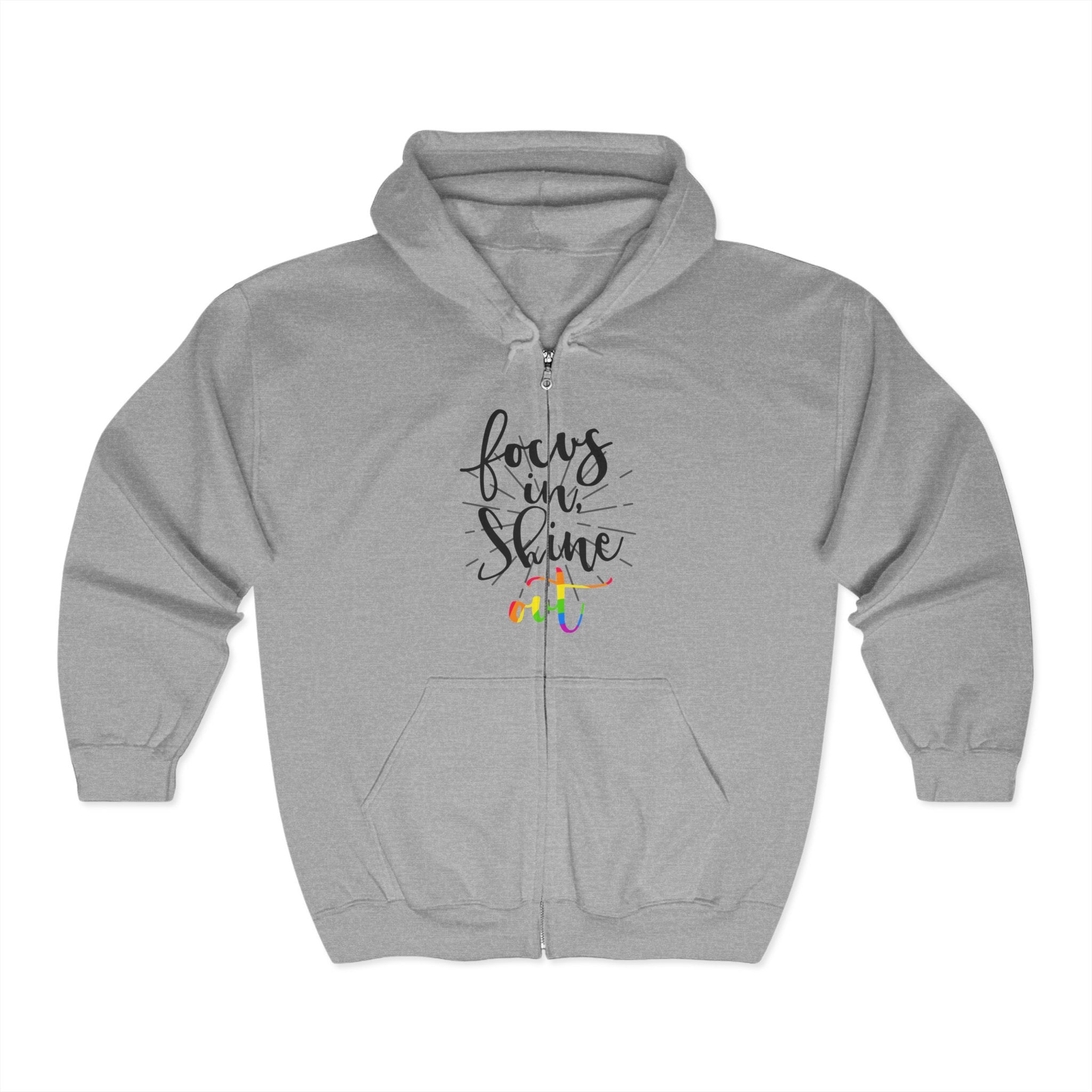 Focus on Shine Full Zip Hooded Sweatshirt | Unisex Cozy Layer