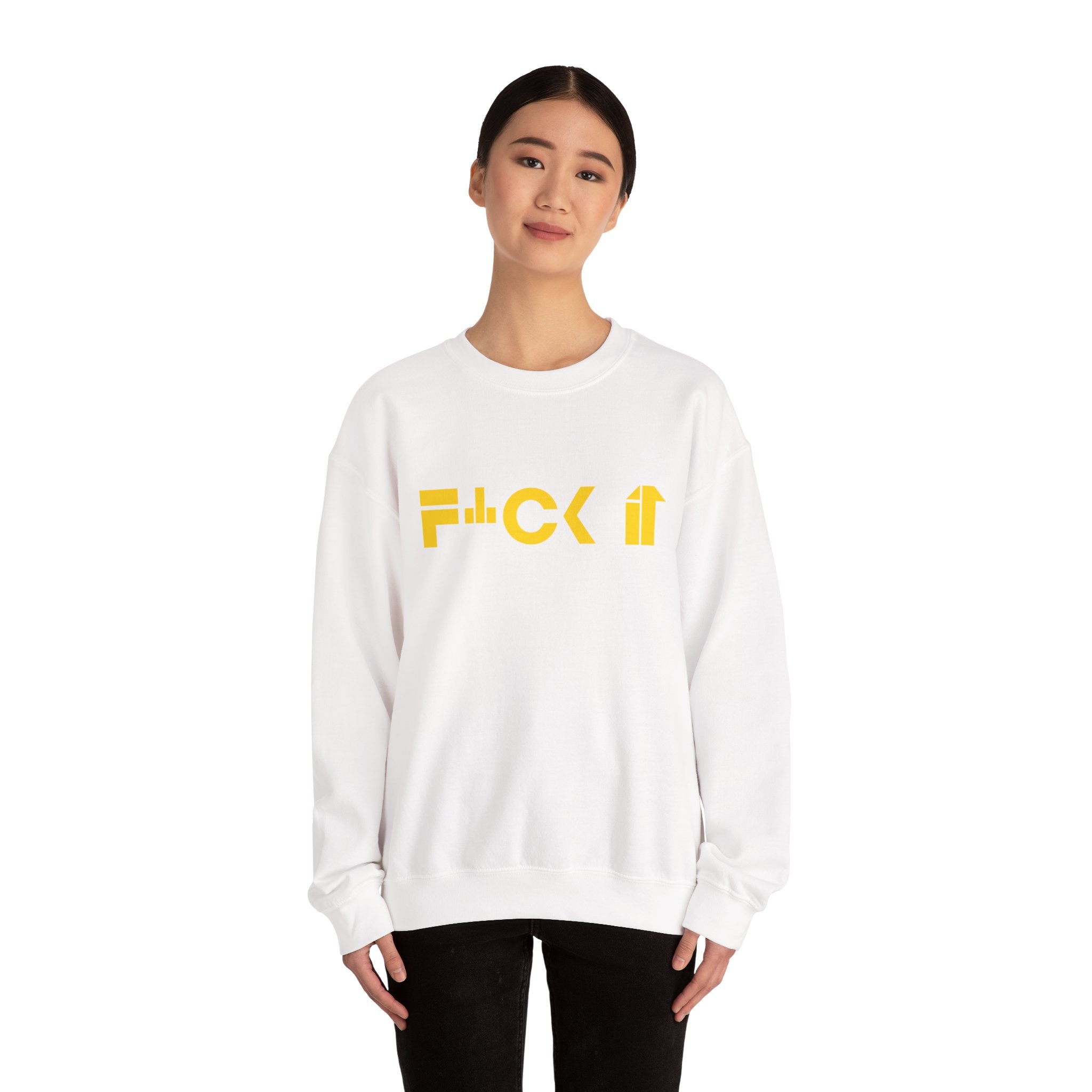 F*CK IT Unisex Heavy Blend Crewneck Sweatshirt - Relaxed Fit, Comfortable Casual Wear
