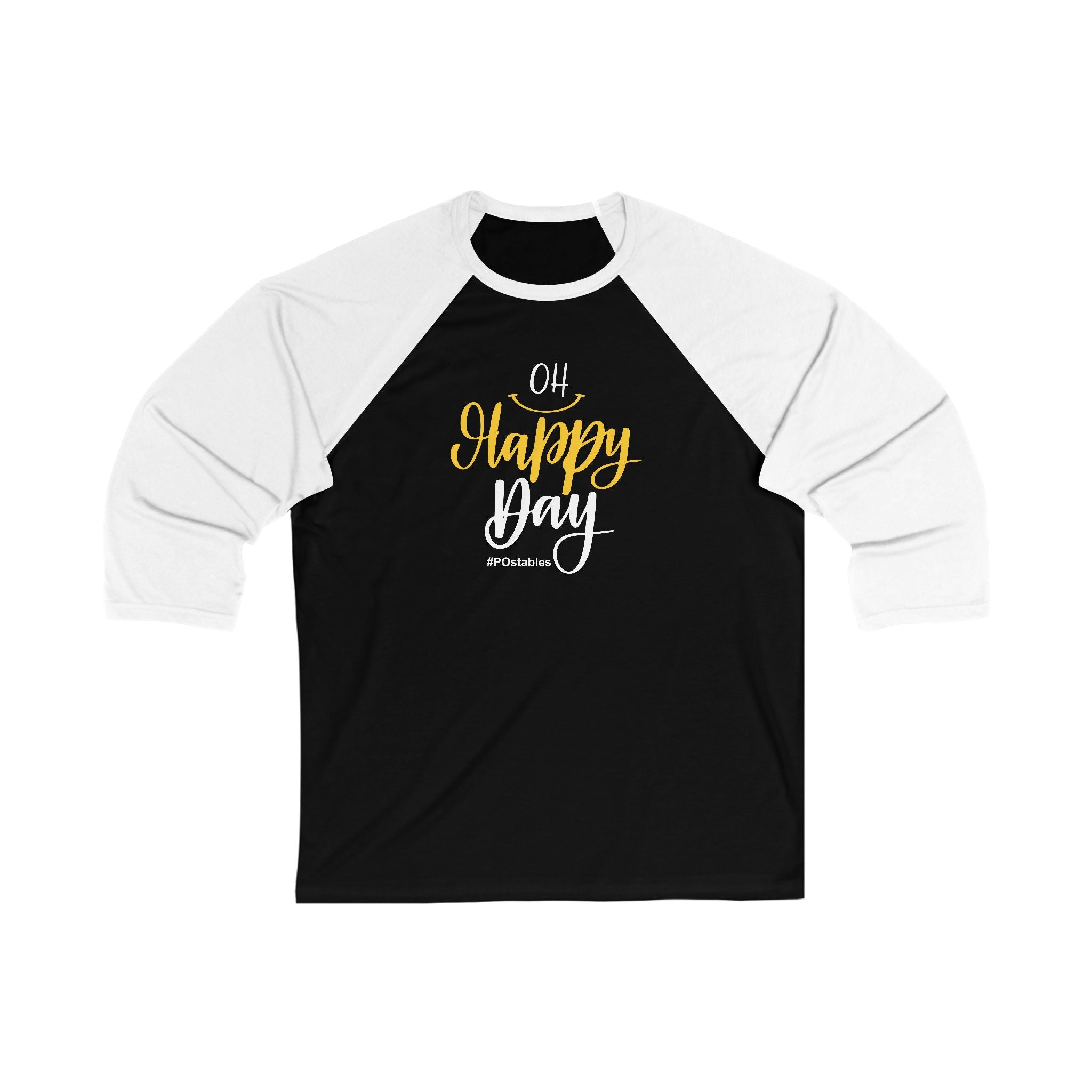 Unisex 3/4 Sleeve Baseball Tee - "Oh Happy Day" Casual Top for Celebrations