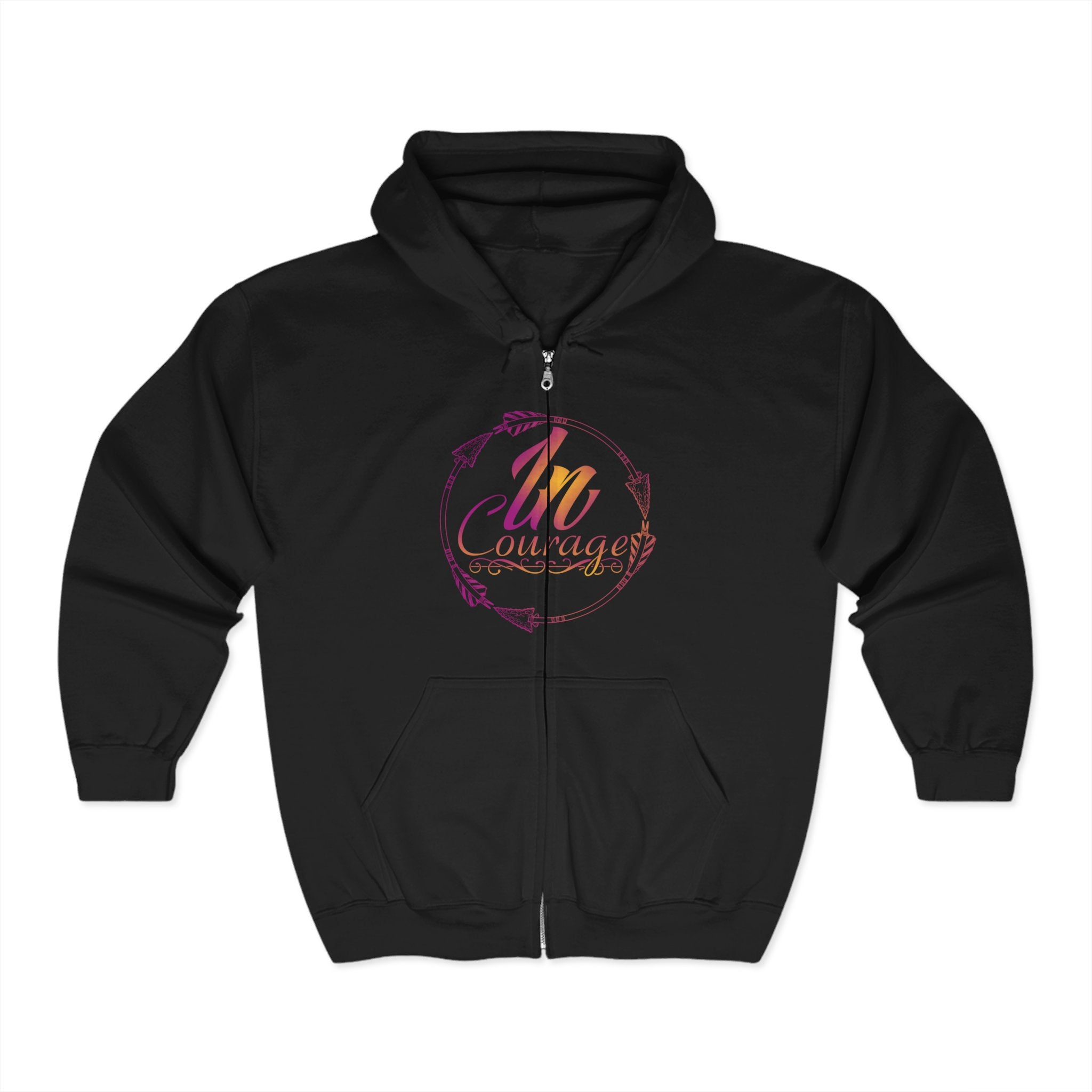 Courage Full Zip Hoodie - Unisex Heavy Blend Sweatshirt