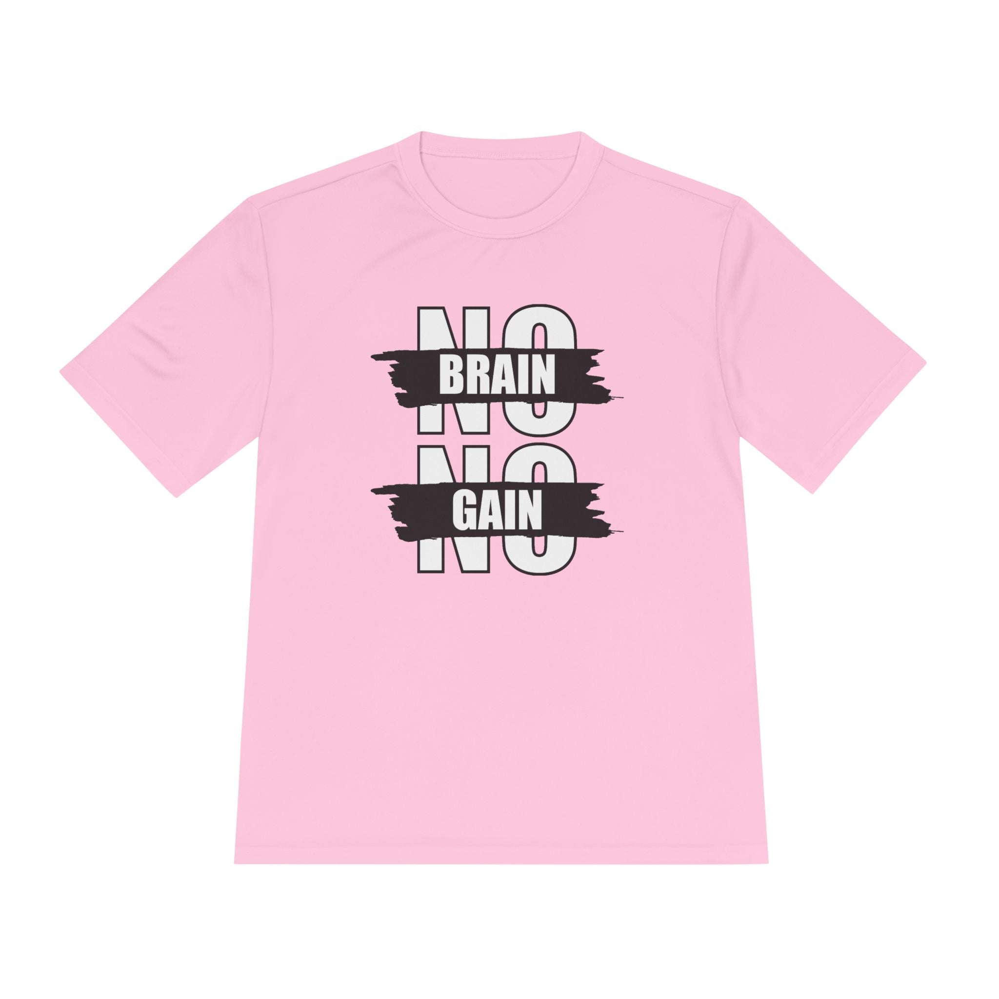 Motivational Unisex Moisture Wicking Tee - "No Brain No Gain"