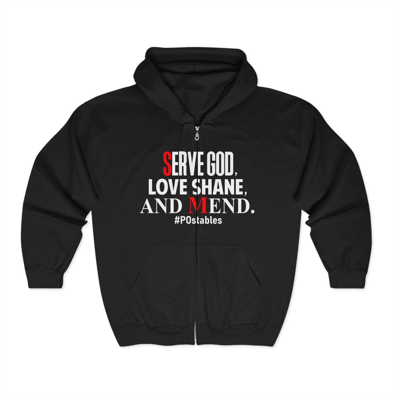 Serve God, Love Shane, and Mend Unisex Zip Hoodie