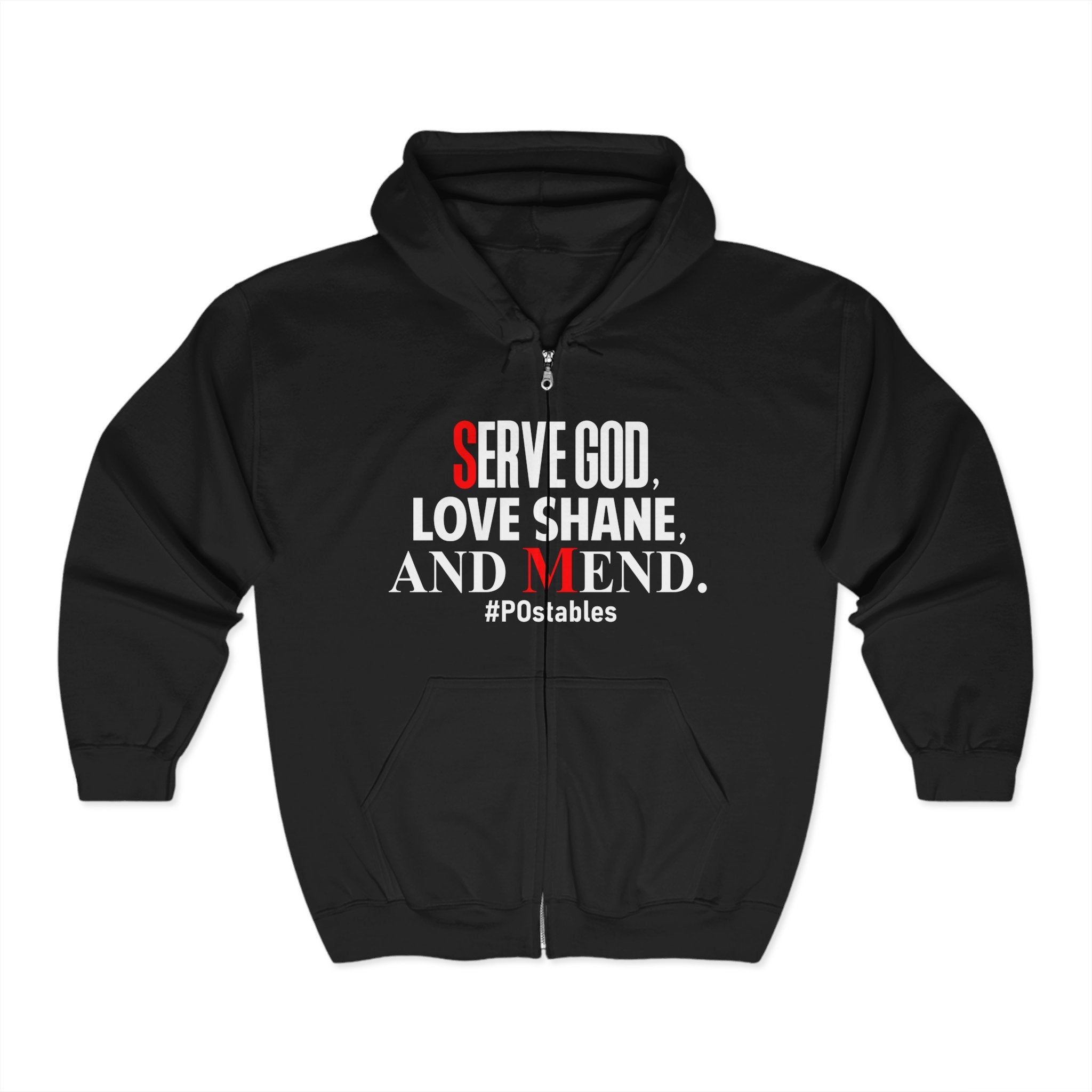 Serve God, Love Shane, and Mend Unisex Zip Hoodie