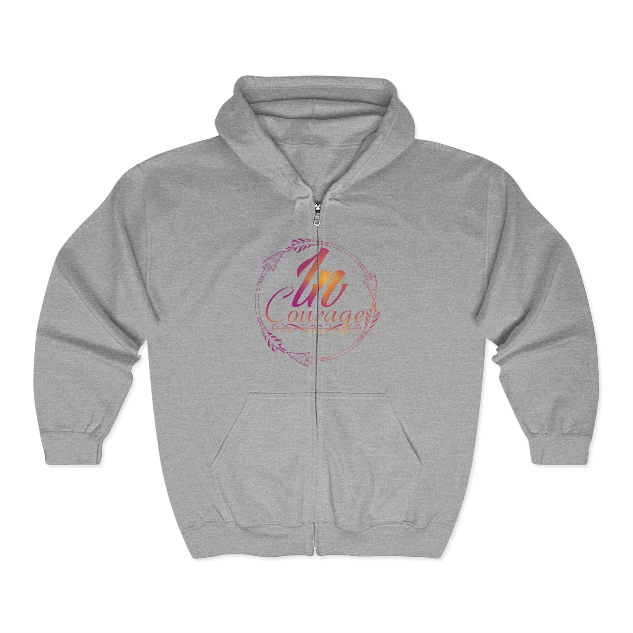 Courage Full Zip Hoodie - Unisex Heavy Blend Sweatshirt