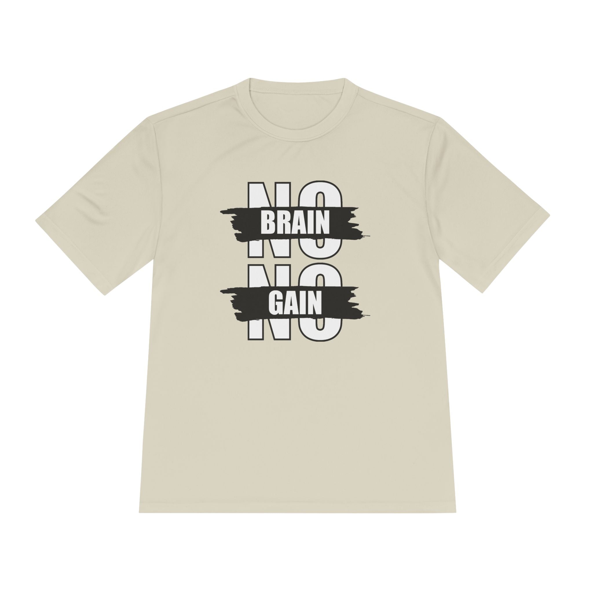 Motivational Unisex Moisture Wicking Tee - "No Brain No Gain"