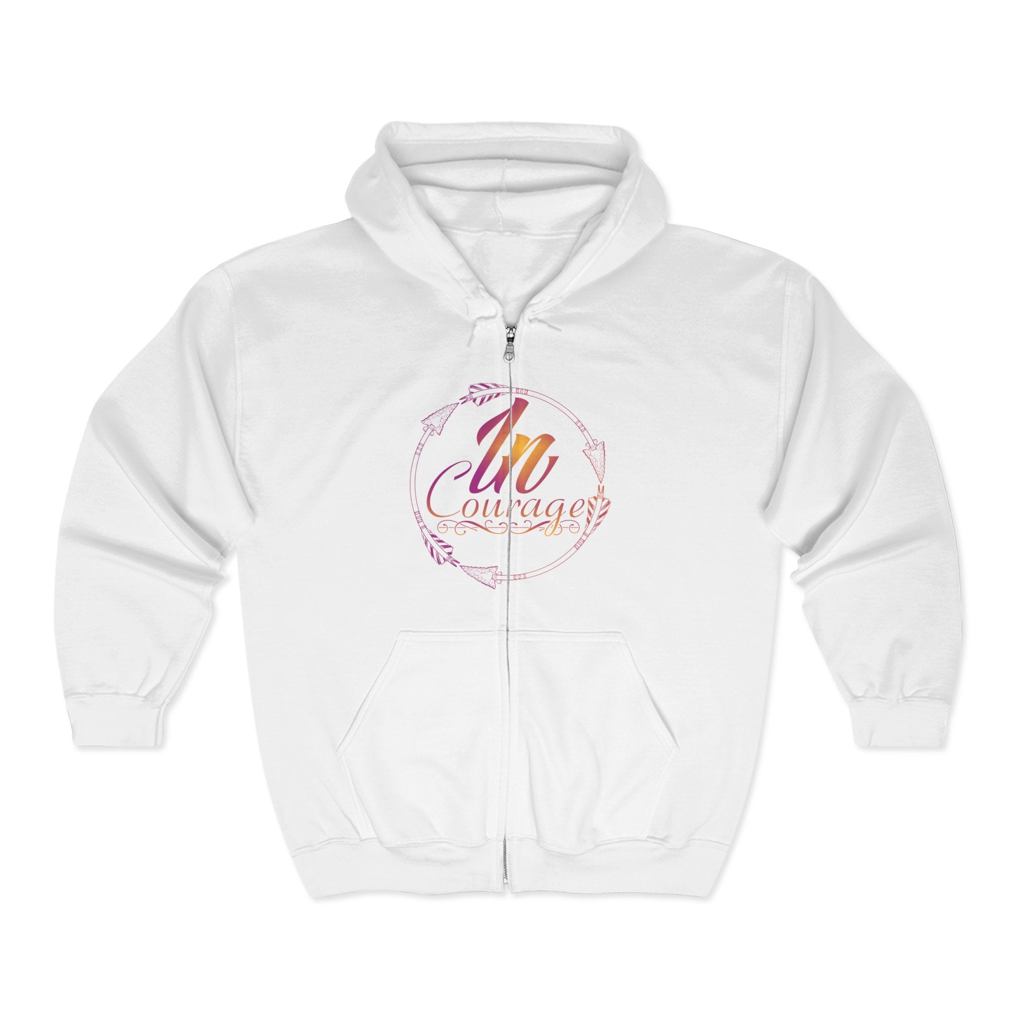 Courage Full Zip Hoodie - Unisex Heavy Blend Sweatshirt