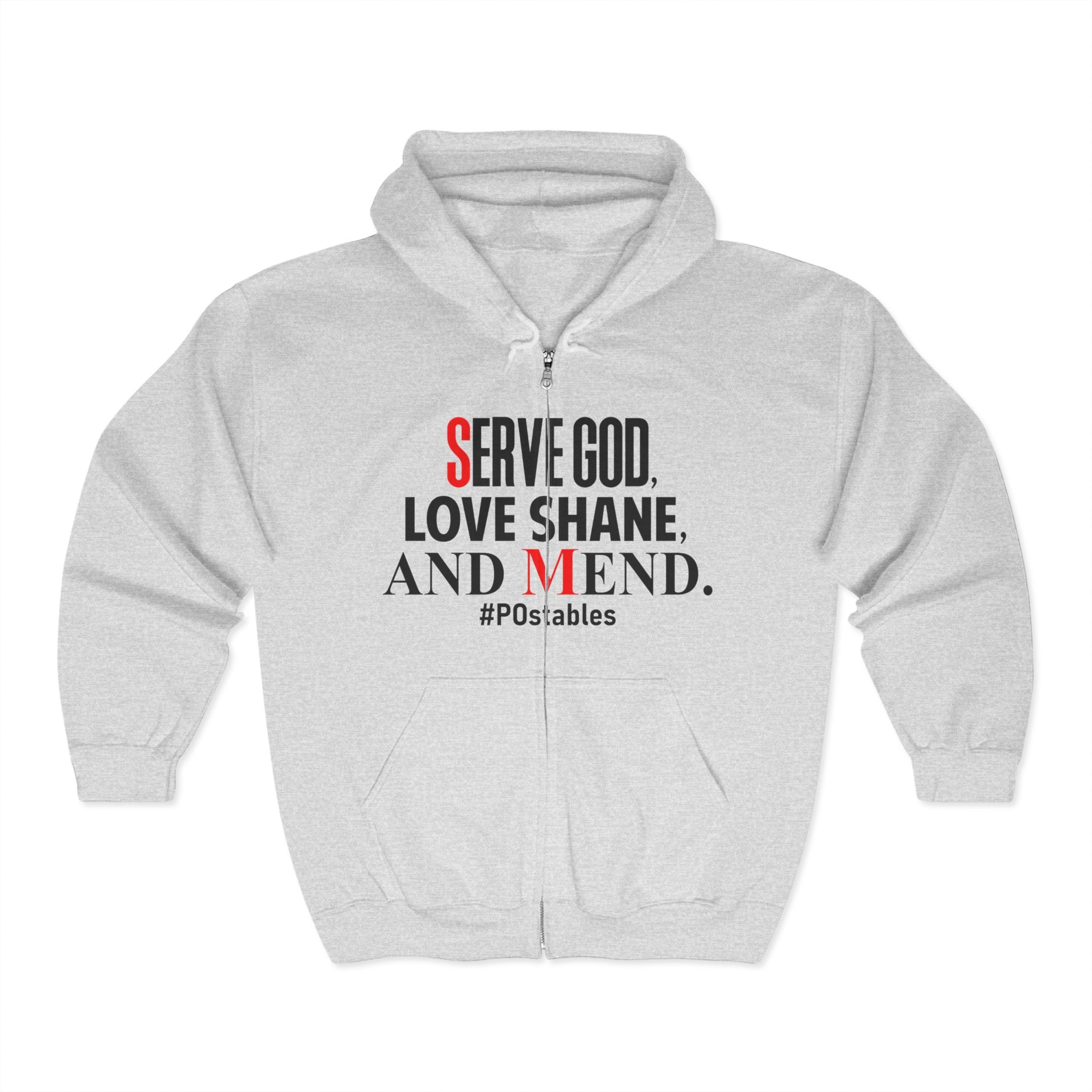 Serve God, Love Shane, and Mend Unisex Zip Hoodie