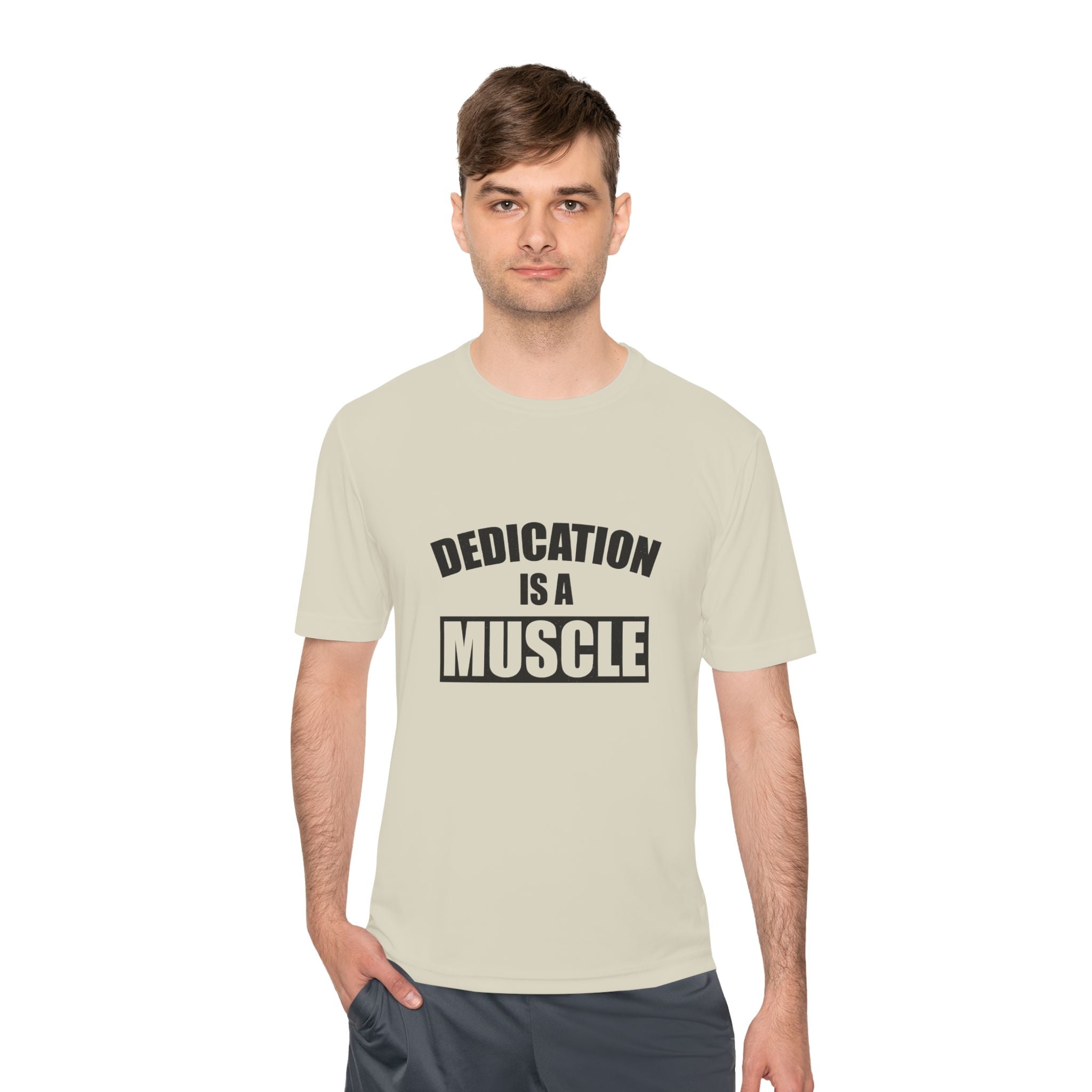 Dedication is a Muscle Performance Tee - Unisex Moisture Wicking Shirt for Fitness Lovers