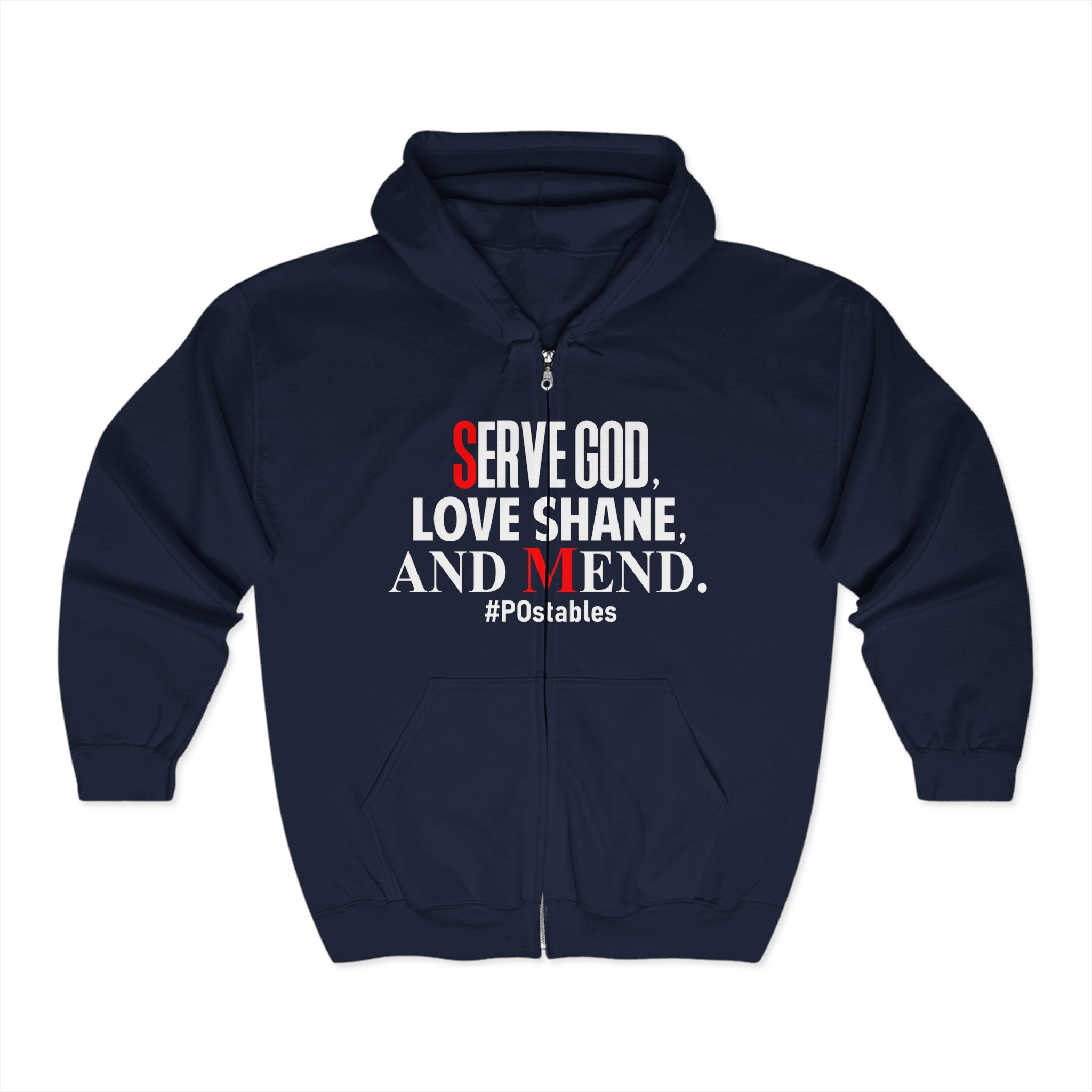 Serve God, Love Shane, and Mend Unisex Zip Hoodie