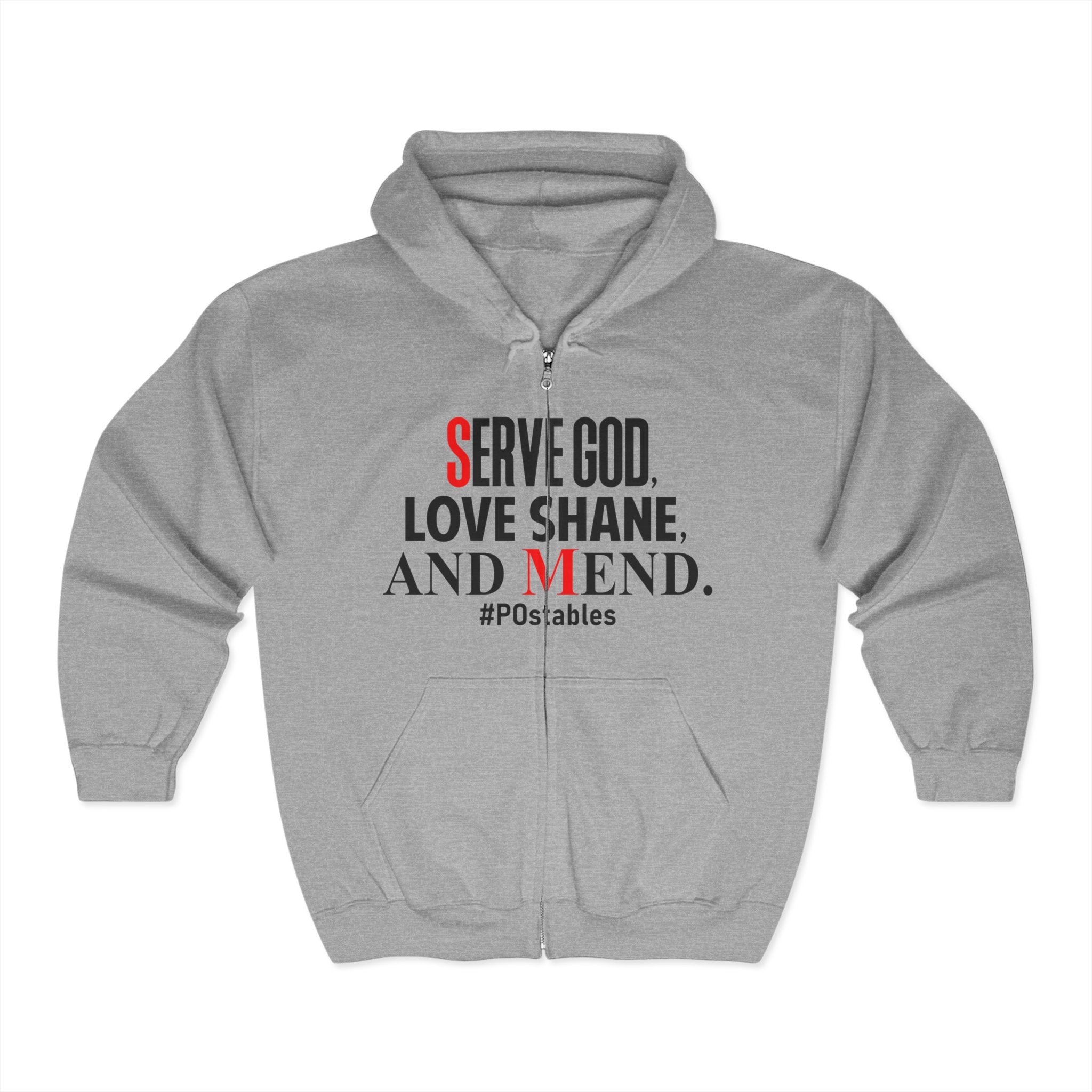 Serve God, Love Shane, and Mend Unisex Zip Hoodie