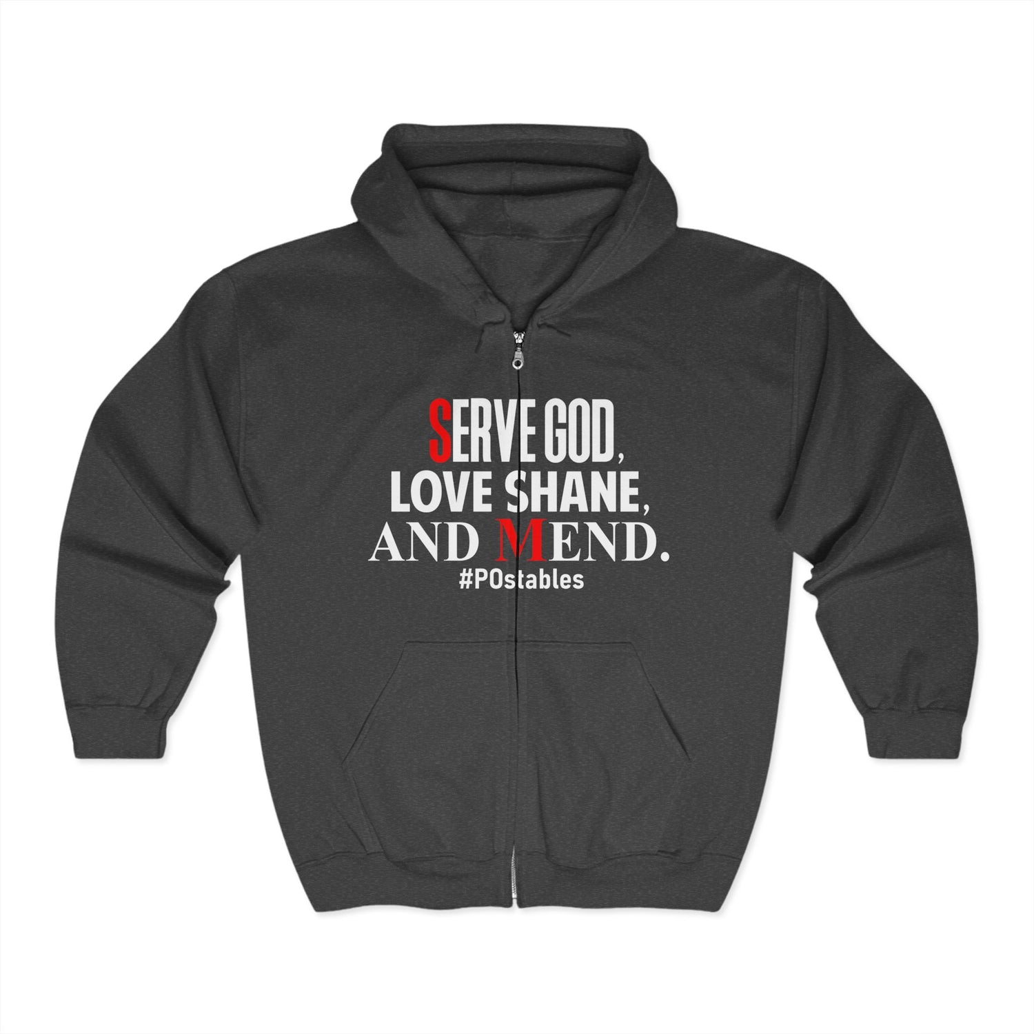 Serve God, Love Shane, and Mend Unisex Zip Hoodie