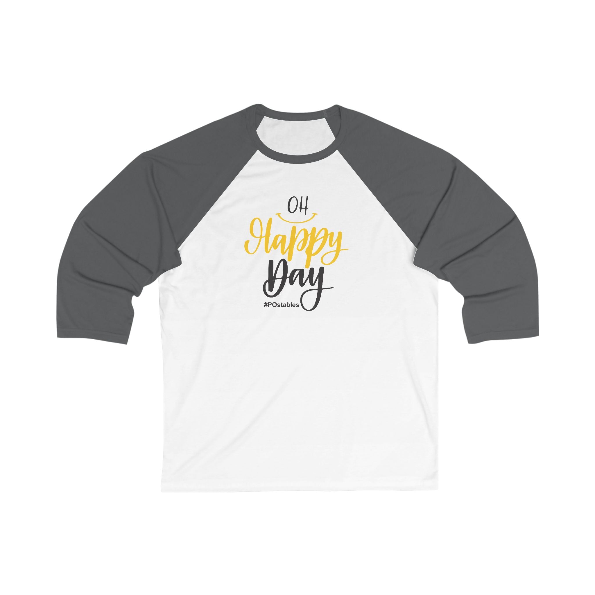 Unisex 3/4 Sleeve Baseball Tee - "Oh Happy Day" Casual Top for Celebrations