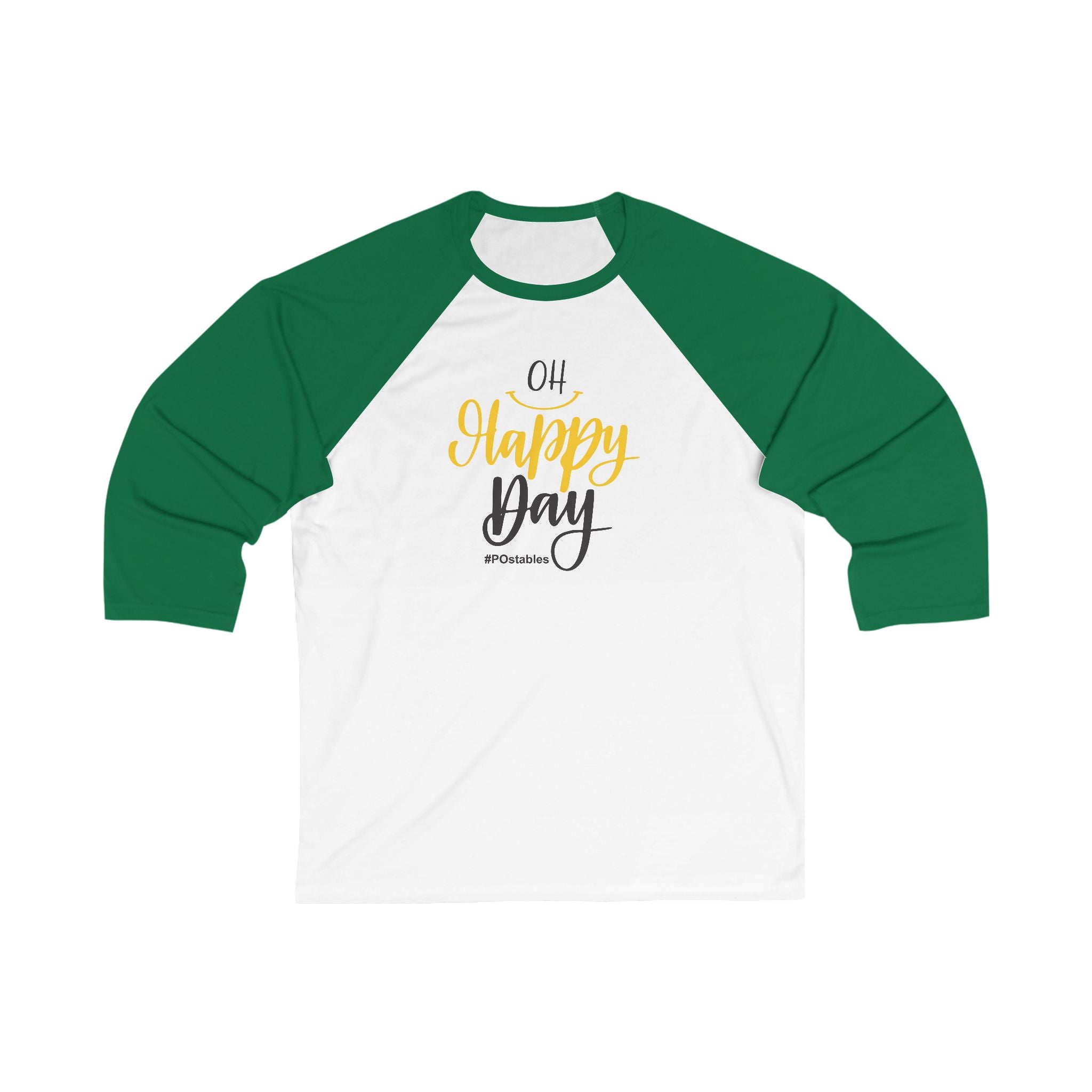Unisex 3/4 Sleeve Baseball Tee - "Oh Happy Day" Casual Top for Celebrations