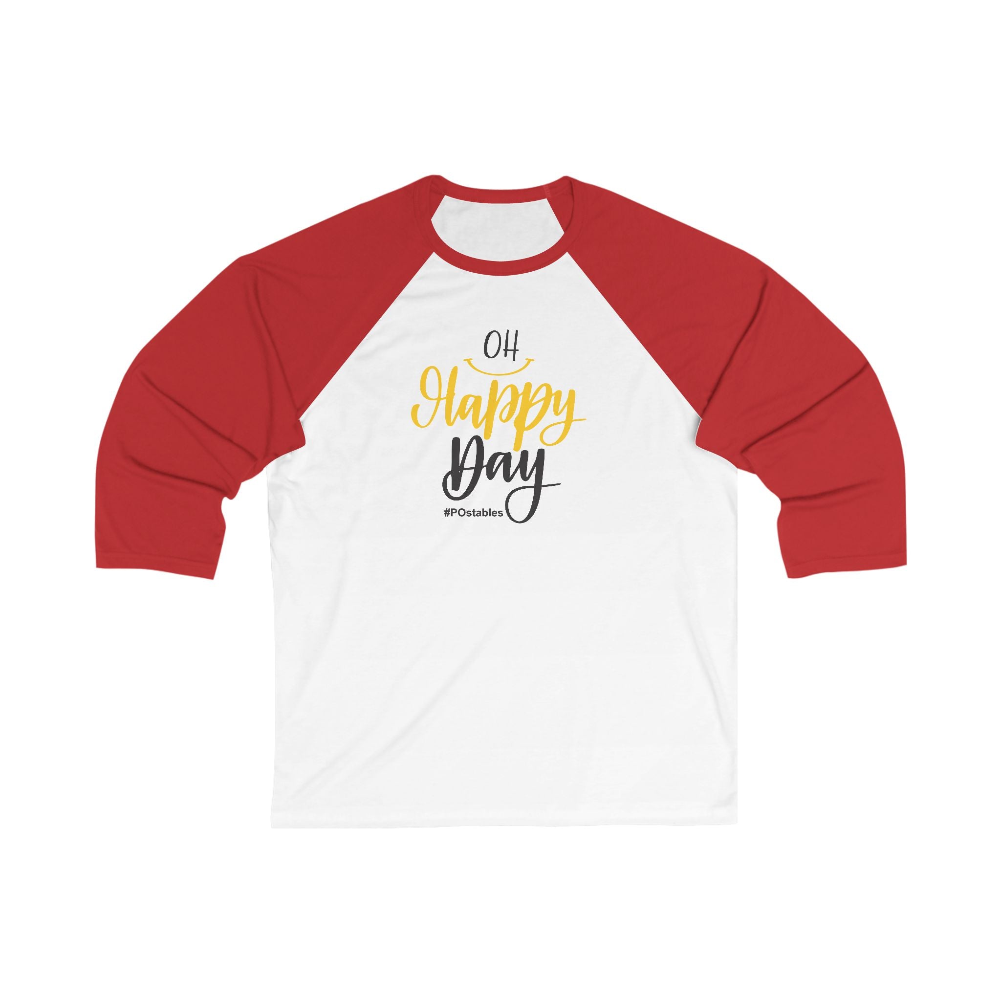 Unisex 3/4 Sleeve Baseball Tee - "Oh Happy Day" Casual Top for Celebrations