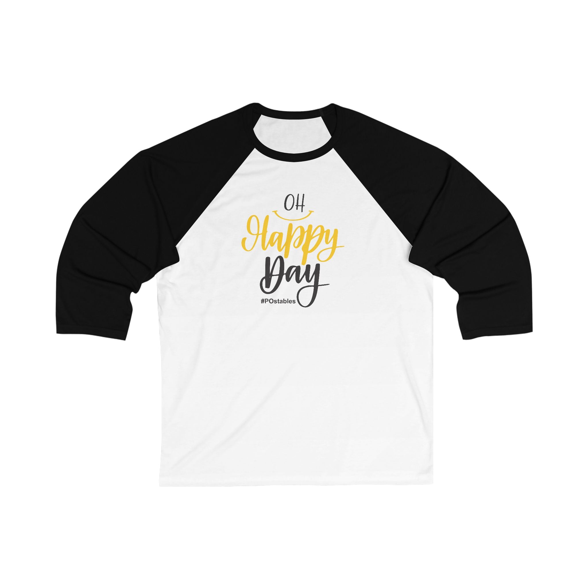 Unisex 3/4 Sleeve Baseball Tee - "Oh Happy Day" Casual Top for Celebrations