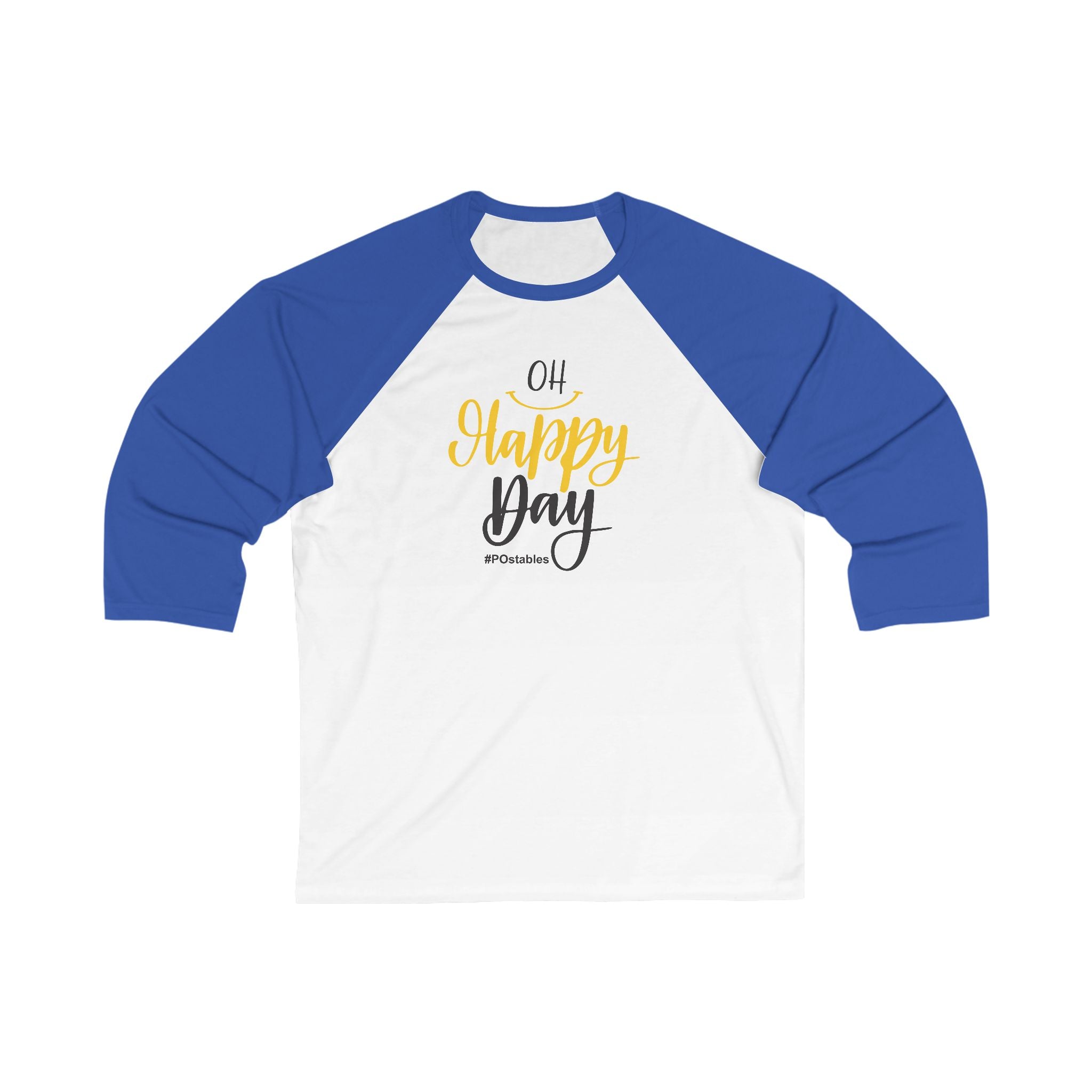 Unisex 3/4 Sleeve Baseball Tee - "Oh Happy Day" Casual Top for Celebrations