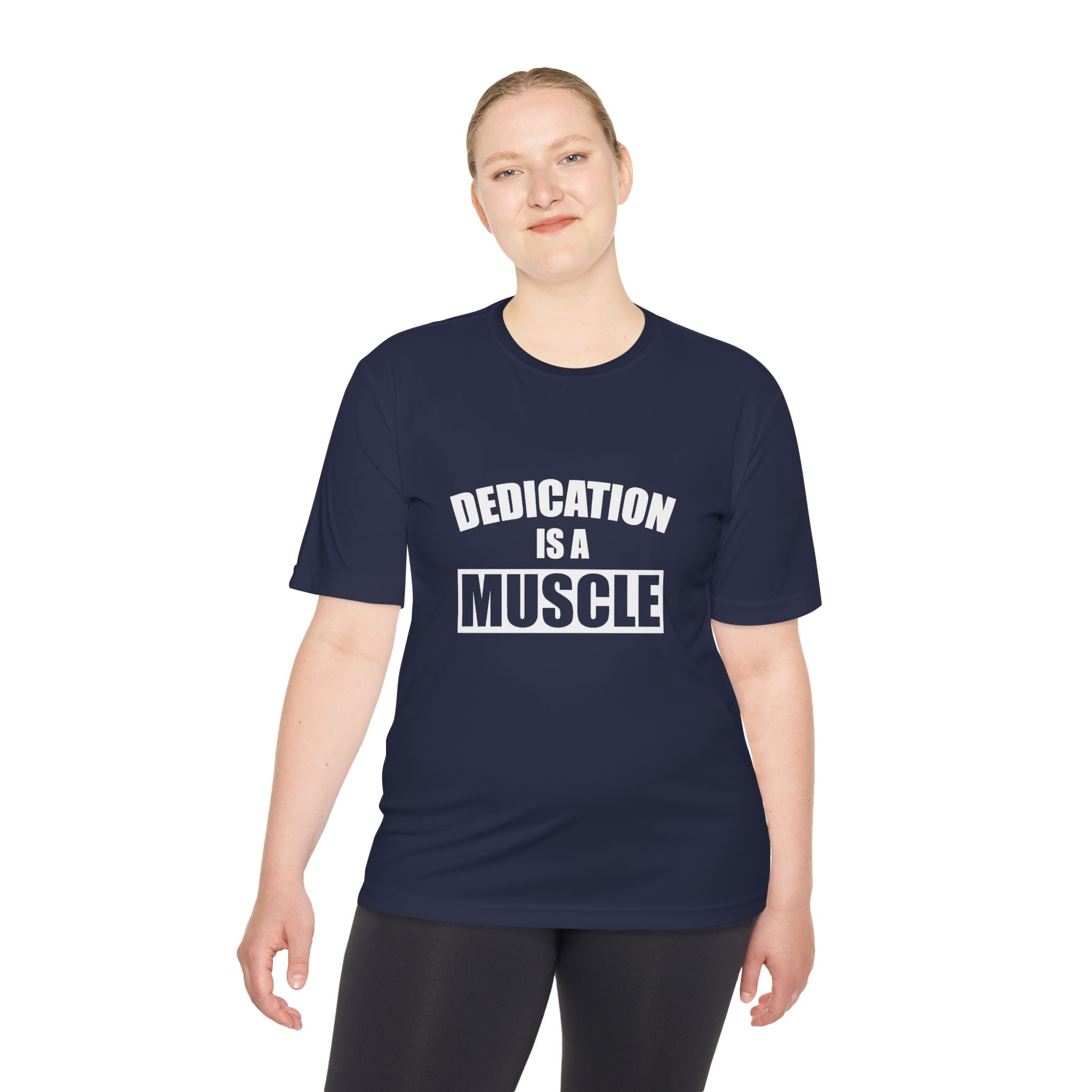 Dedication is a Muscle Performance Tee - Unisex Moisture Wicking Shirt for Fitness Lovers