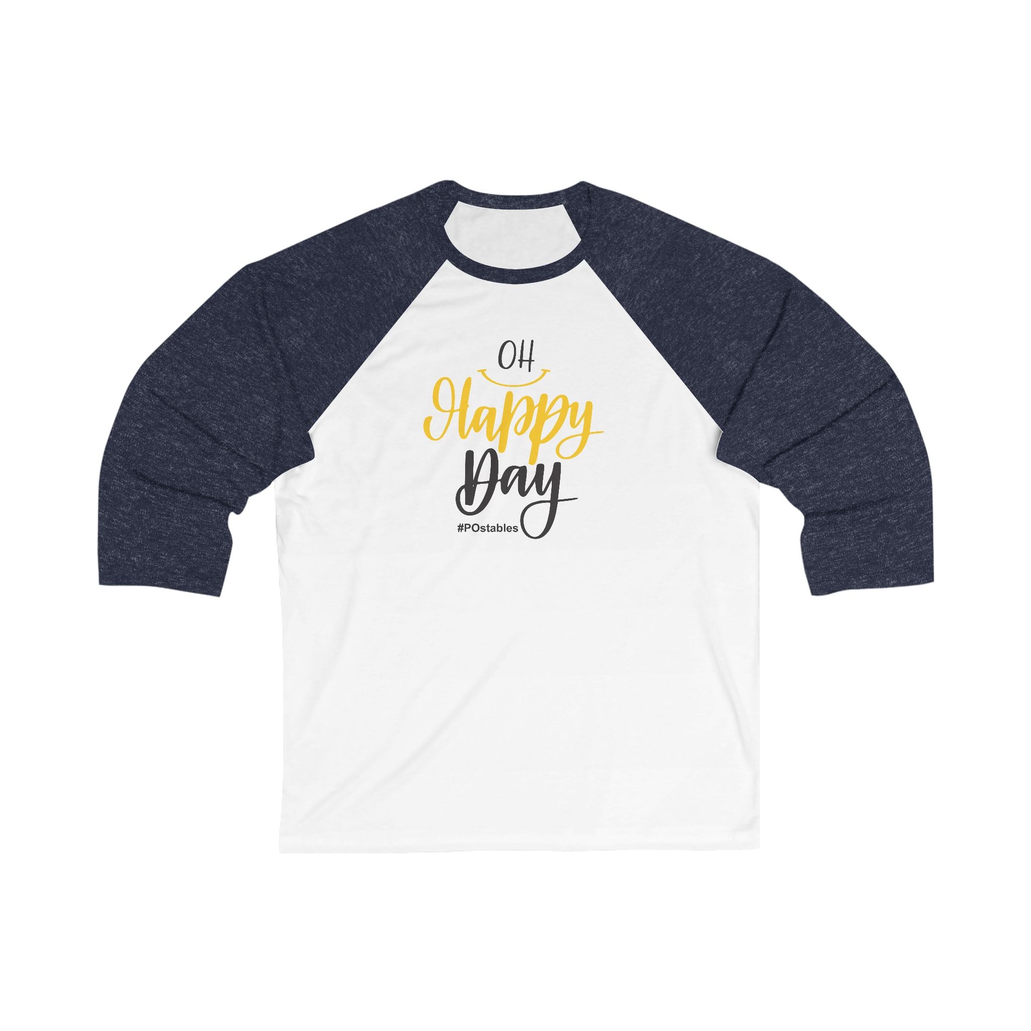Unisex 3/4 Sleeve Baseball Tee - "Oh Happy Day" Casual Top for Celebrations