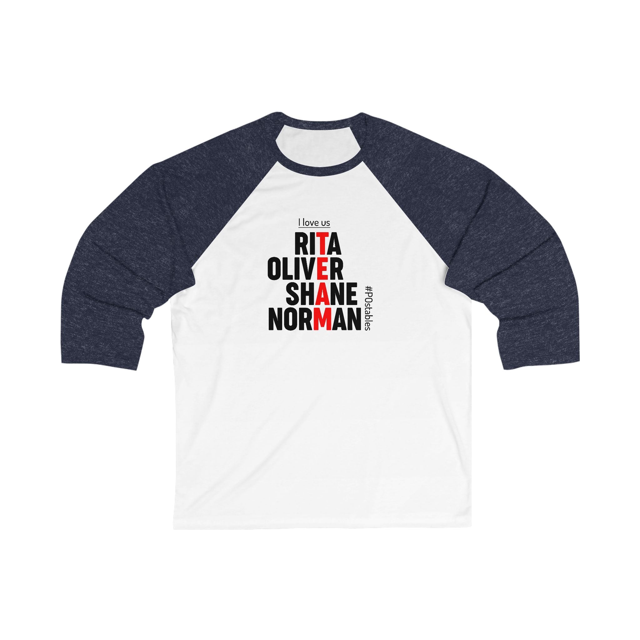 Personalized Family Love Baseball Tee - Unisex 3/4 Sleeve Shirt