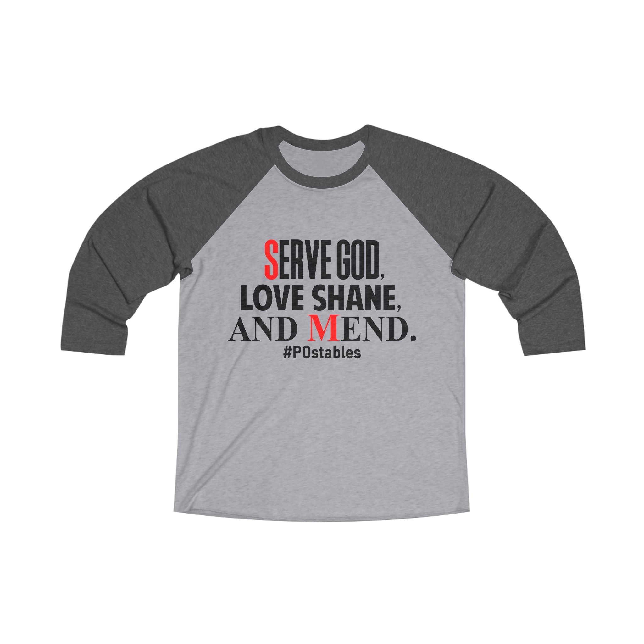 Serve God, Love Shane, and Mend Unisex Baseball Shirt