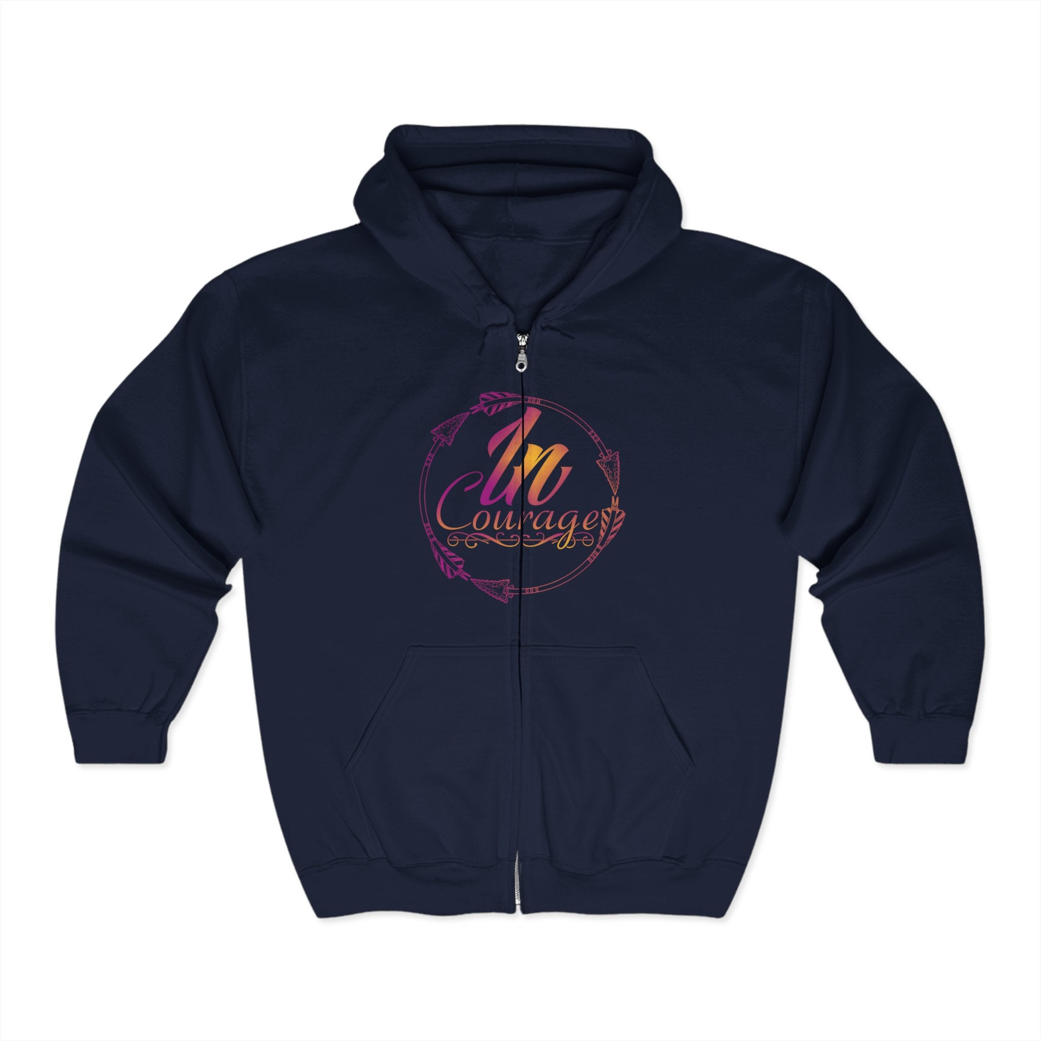 Courage Full Zip Hoodie - Unisex Heavy Blend Sweatshirt