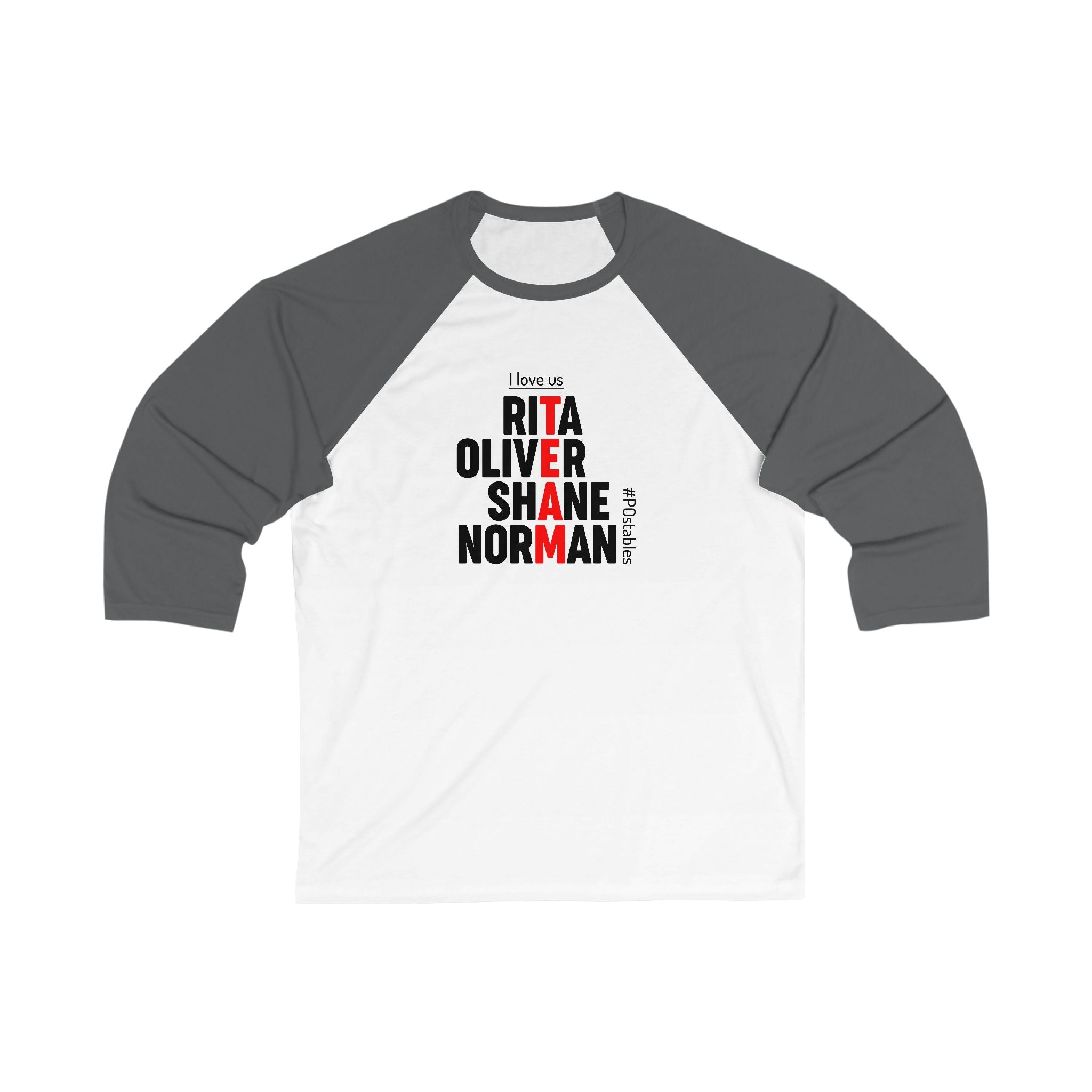 Personalized Family Love Baseball Tee - Unisex 3/4 Sleeve Shirt