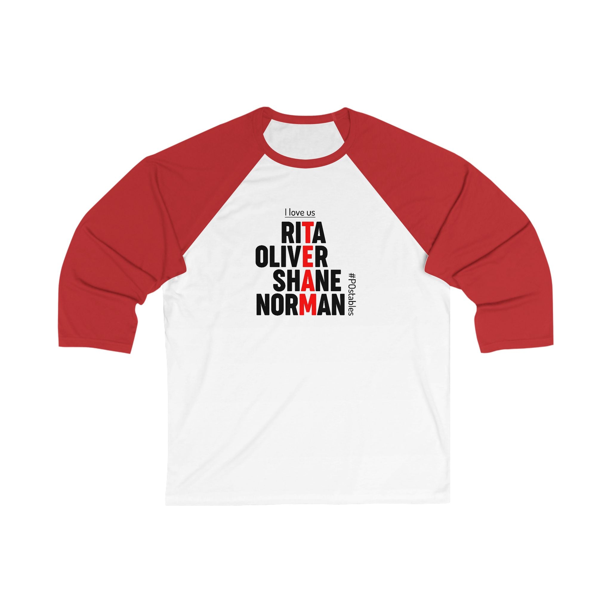 Personalized Family Love Baseball Tee - Unisex 3/4 Sleeve Shirt
