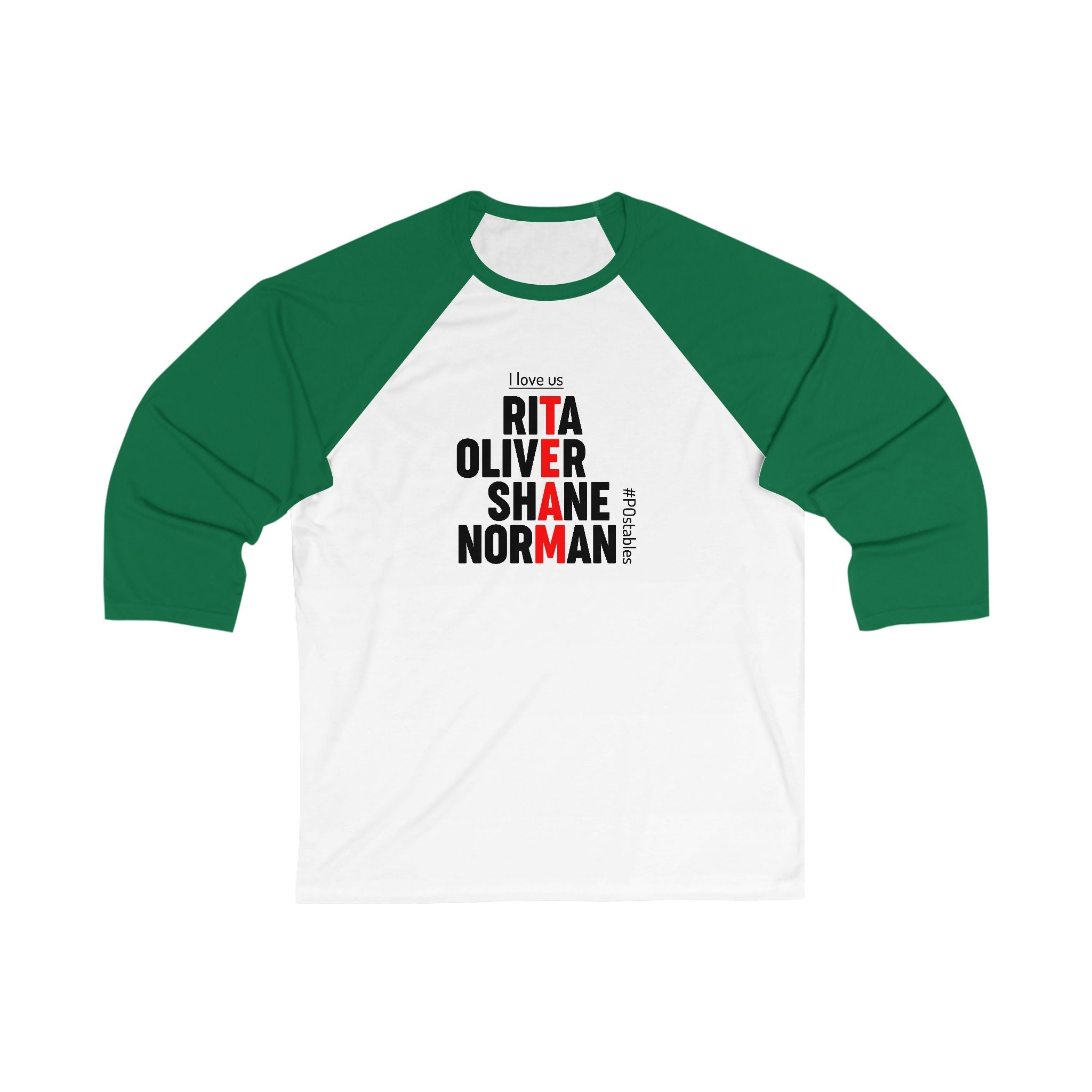 Personalized Family Love Baseball Tee - Unisex 3/4 Sleeve Shirt