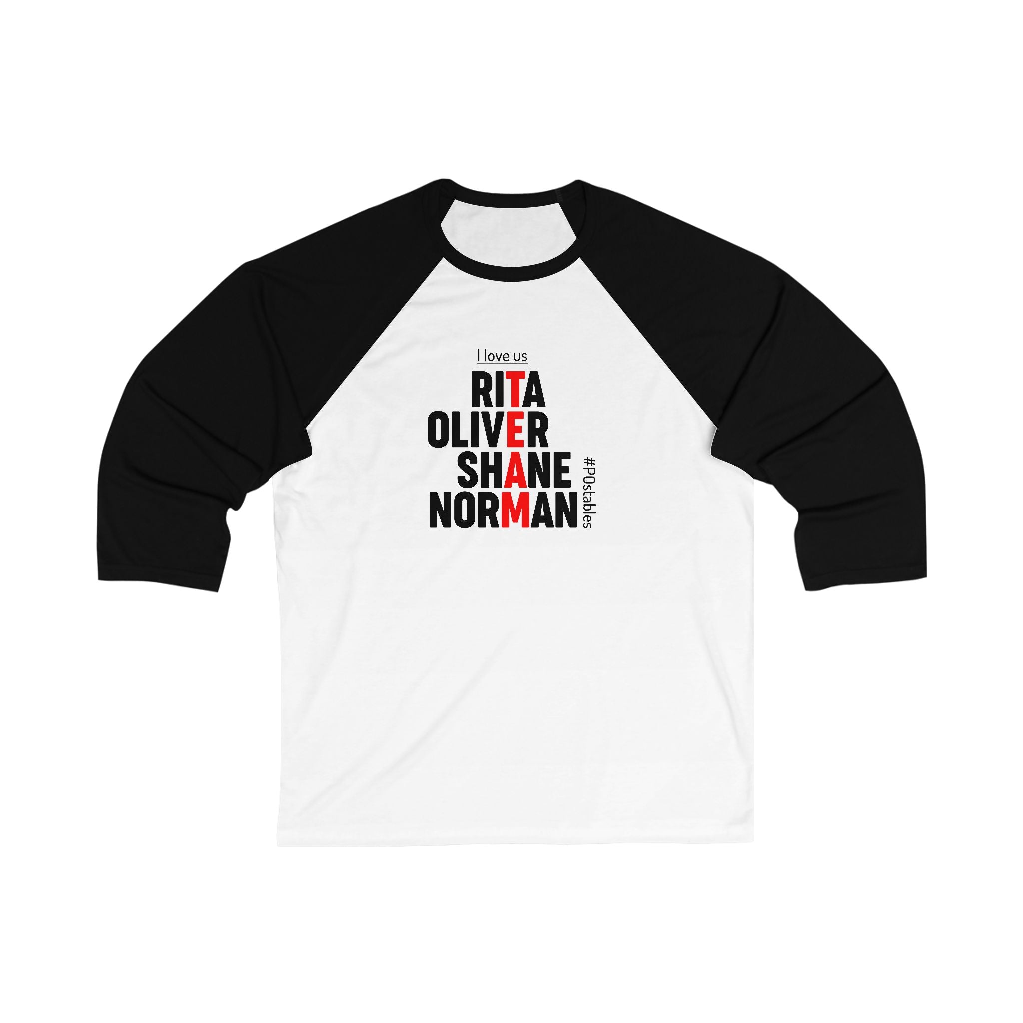 Personalized Family Love Baseball Tee - Unisex 3/4 Sleeve Shirt