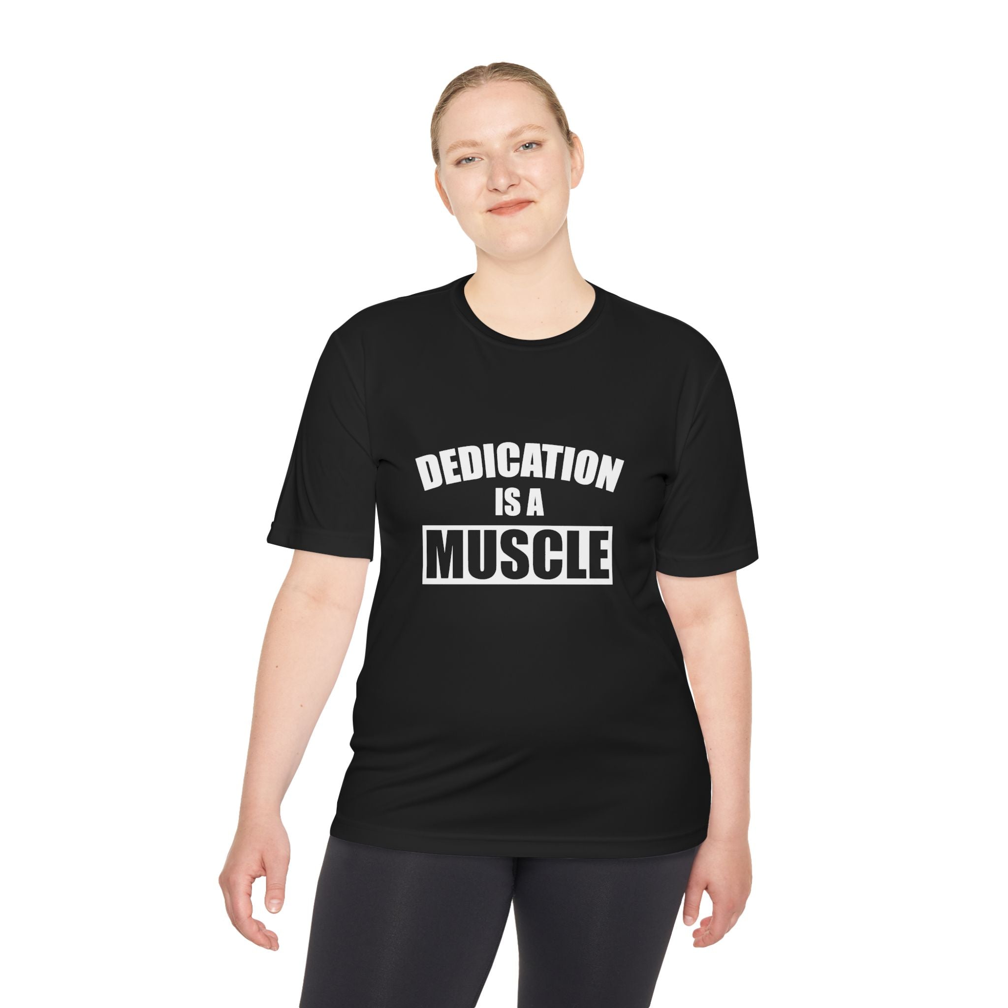Dedication is a Muscle Performance Tee - Unisex Moisture Wicking Shirt for Fitness Lovers