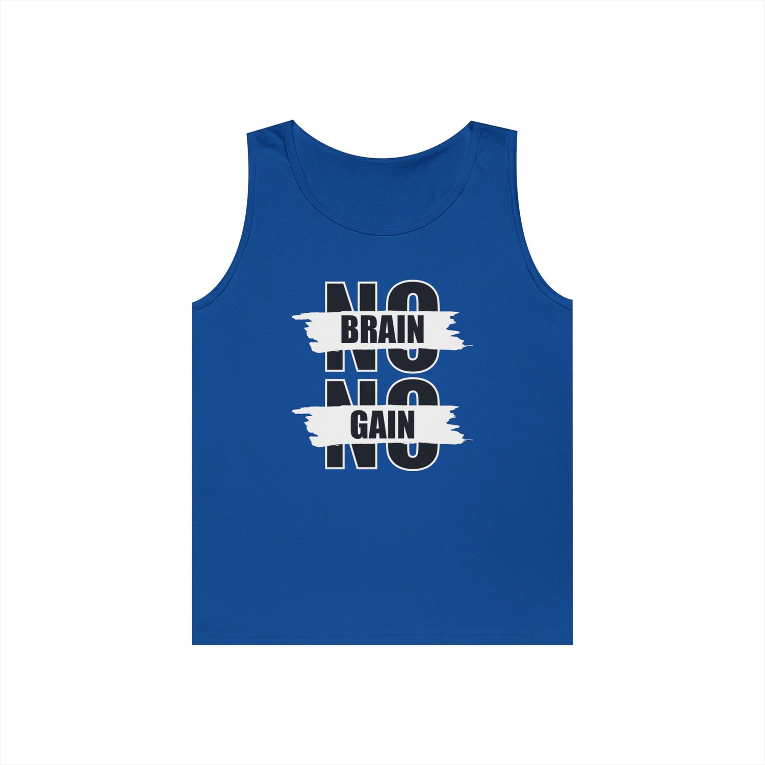 No Brain No Gain Unisex Heavy Cotton Tank Top - Motivational Workout Apparel