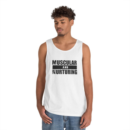 Unisex Heavy Cotton Tank Top - Muscular and Nurturing