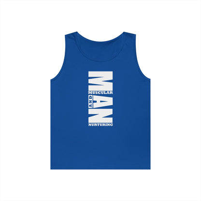 Muscular &amp; Nurturing Unisex Heavy Cotton Tank Top - Perfect Gift for Father&
