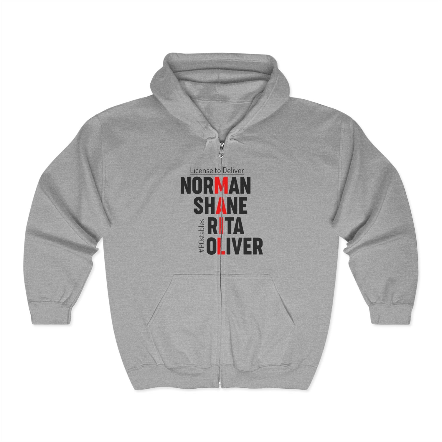 Personalized Names Full Zip Hoodie - License to Deliver