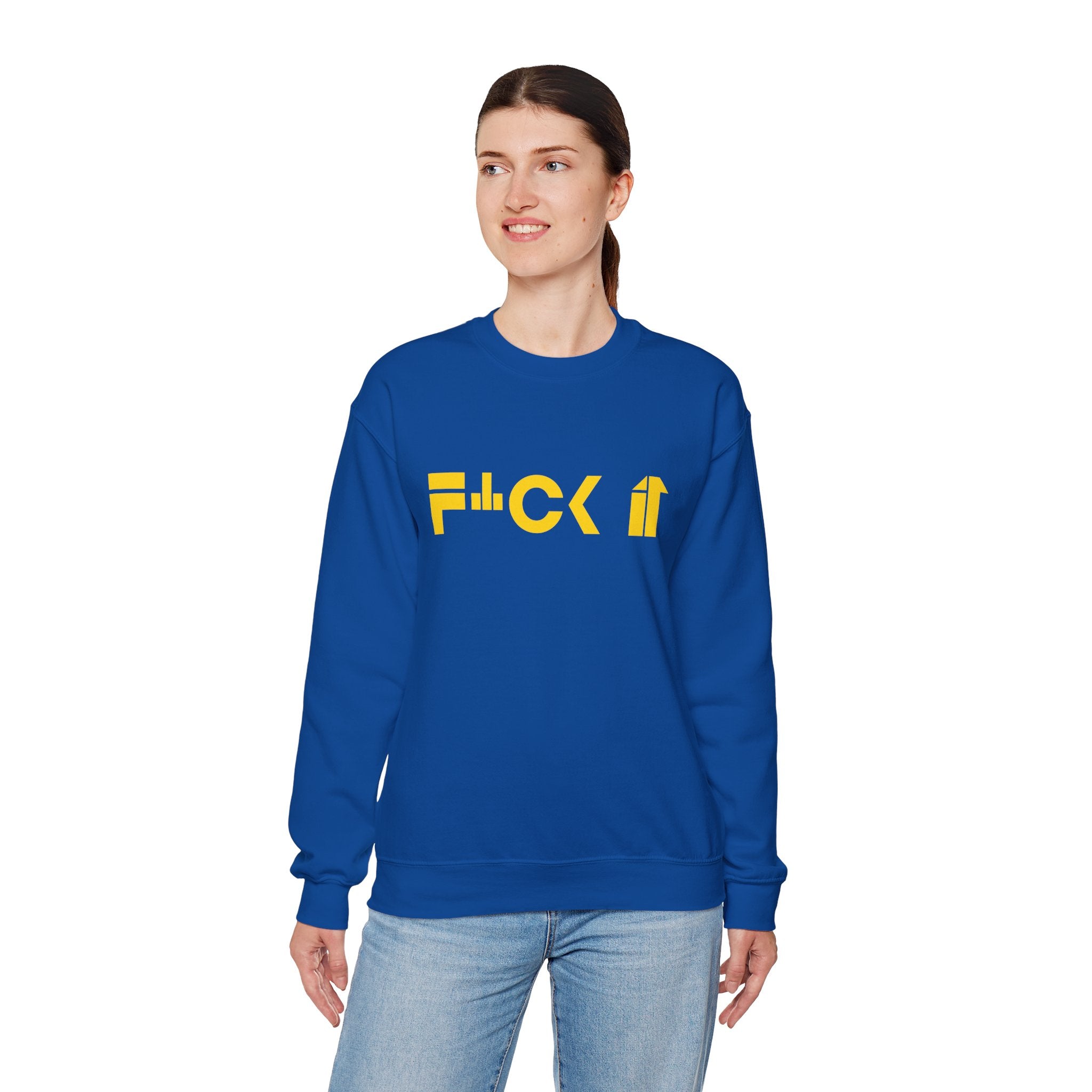 F*CK IT Unisex Heavy Blend Crewneck Sweatshirt - Relaxed Fit, Comfortable Casual Wear