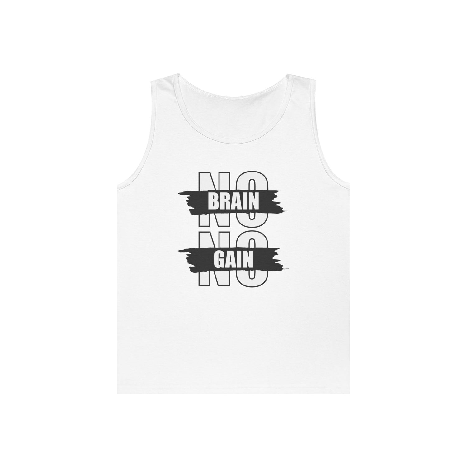 No Brain No Gain Unisex Heavy Cotton Tank Top - Motivational Workout Apparel