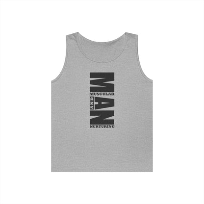 Muscular &amp; Nurturing Unisex Heavy Cotton Tank Top - Perfect Gift for Father&