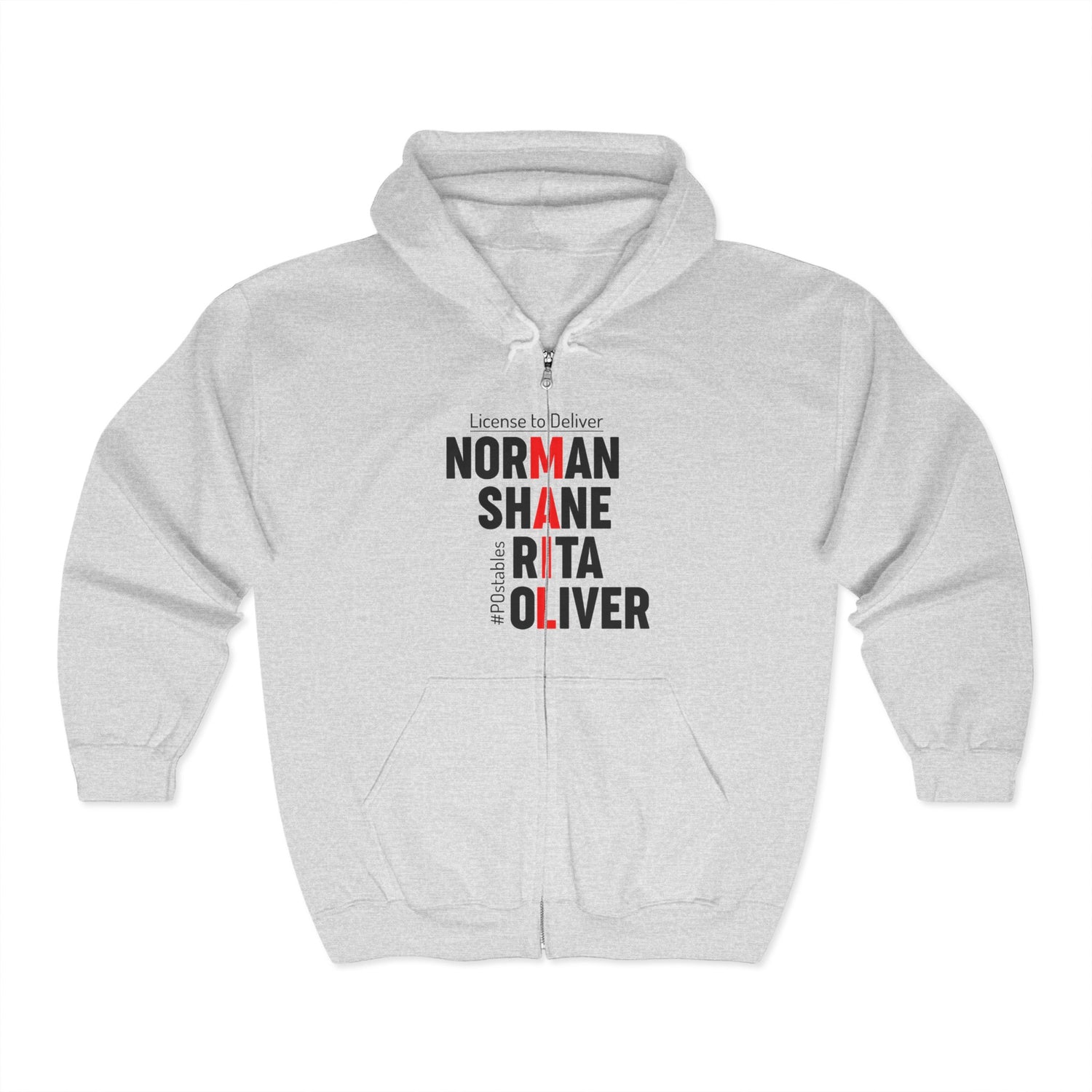 Personalized Names Full Zip Hoodie - License to Deliver