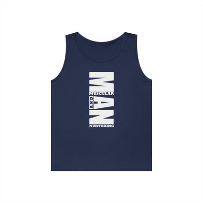 Muscular &amp; Nurturing Unisex Heavy Cotton Tank Top - Perfect Gift for Father&