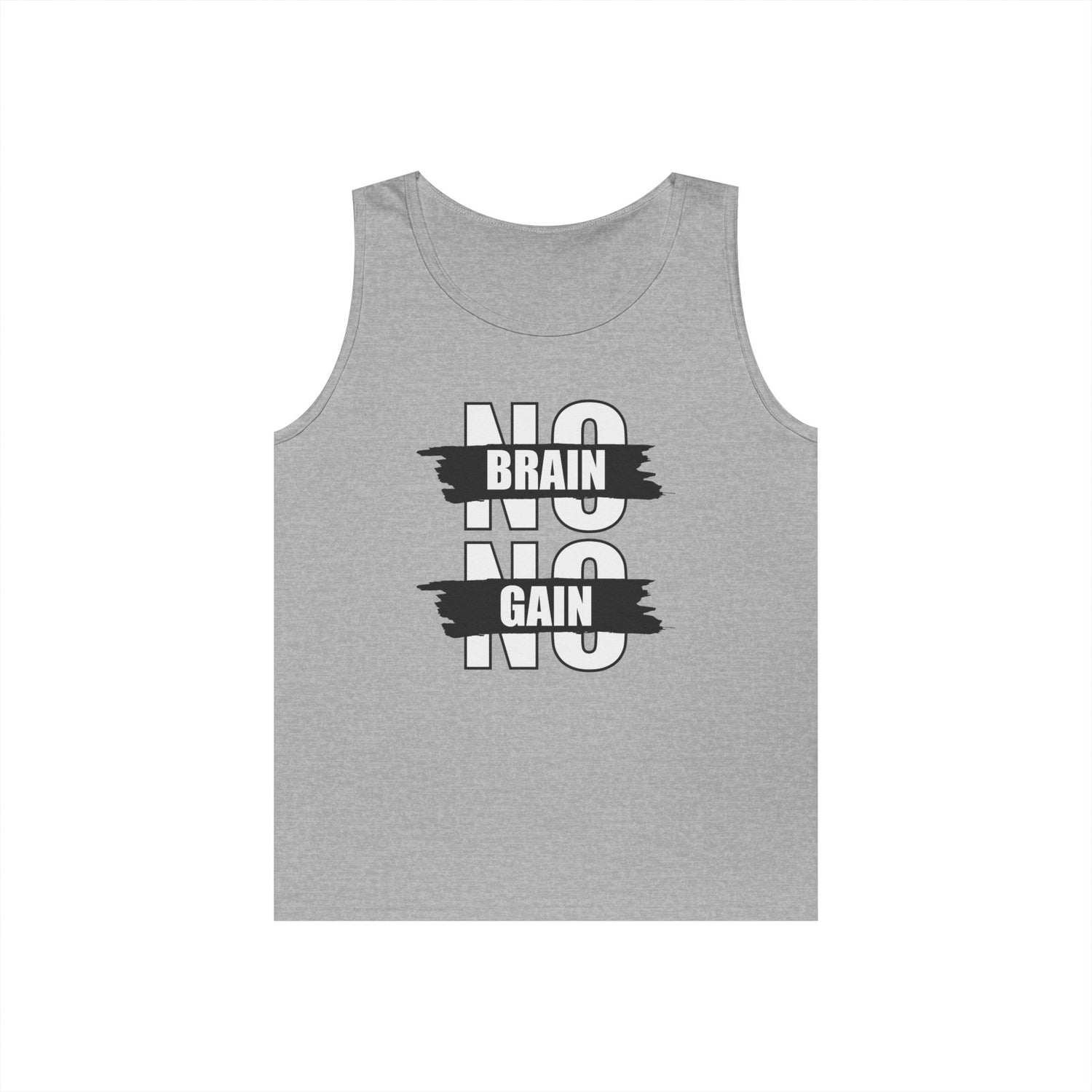 No Brain No Gain Unisex Heavy Cotton Tank Top - Motivational Workout Apparel