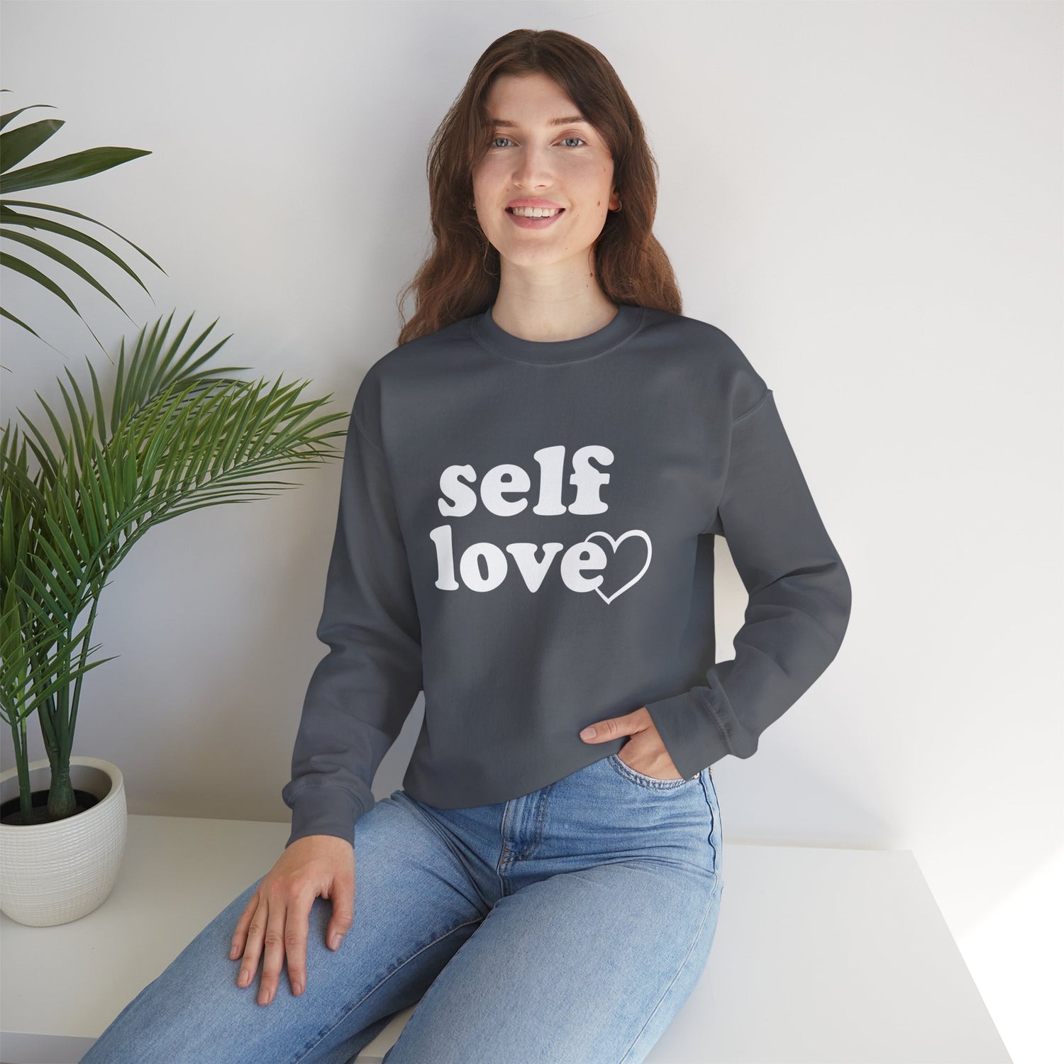 Self Love Unisex Crewneck Sweatshirt - Cozy &amp; Inspirational
