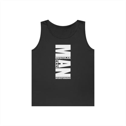 Muscular &amp; Nurturing Unisex Heavy Cotton Tank Top - Perfect Gift for Father&