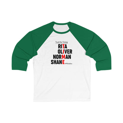 Trust the Timing Unisex 3/4 Sleeve Baseball Tee - Perfect Gift for Sports Lovers