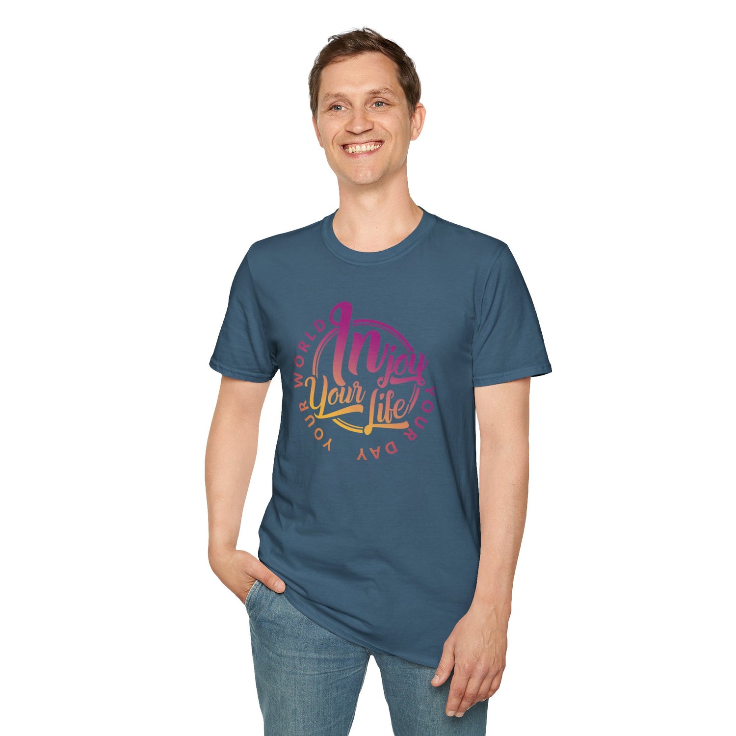 InJoy Your Life, Your Day, Your World - Unisex Softstyle T-Shirt