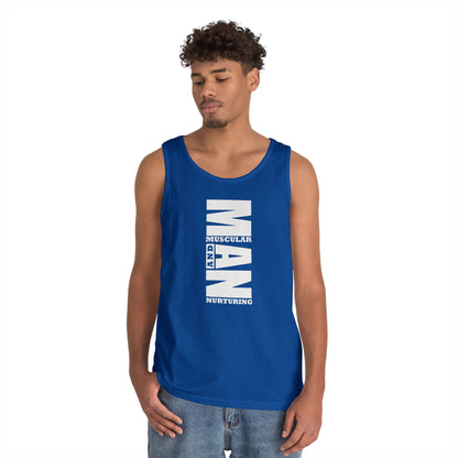 Muscular &amp; Nurturing Unisex Heavy Cotton Tank Top - Perfect Gift for Father&