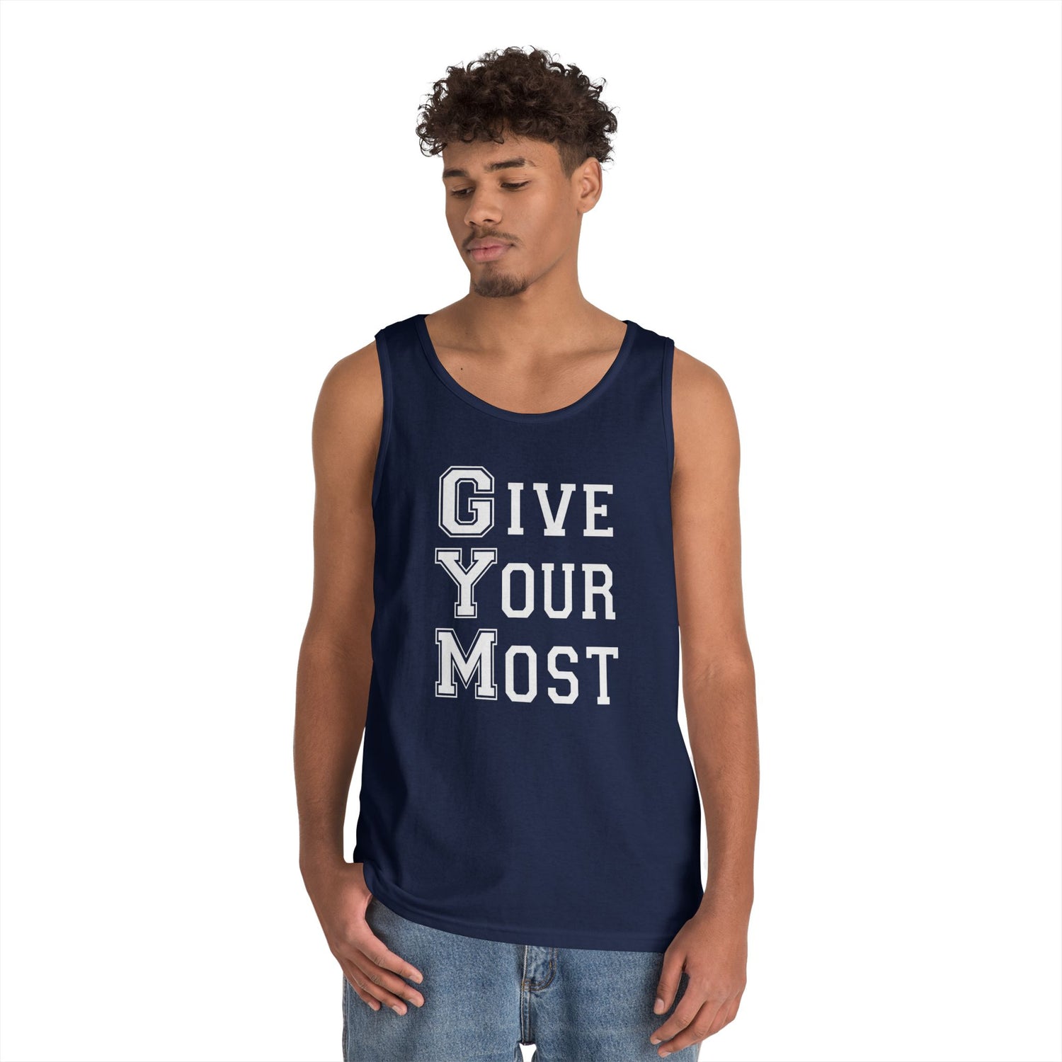 Motivational Gym Men Tank Top - Give Your Most
