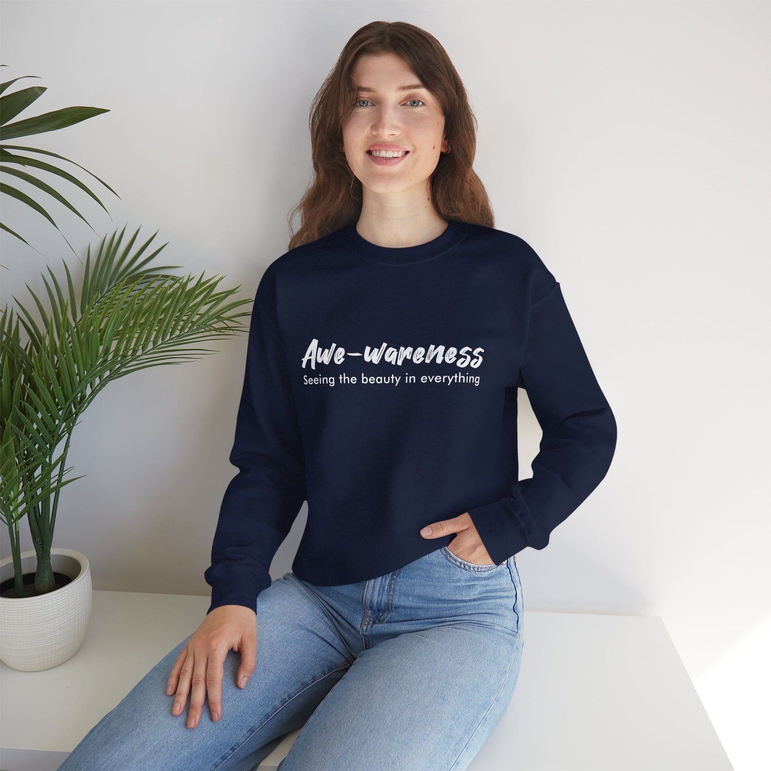 Awe-awareness Unisex Heavy Blend™ Crewneck Sweatshirt - Feel the Beauty in Everything